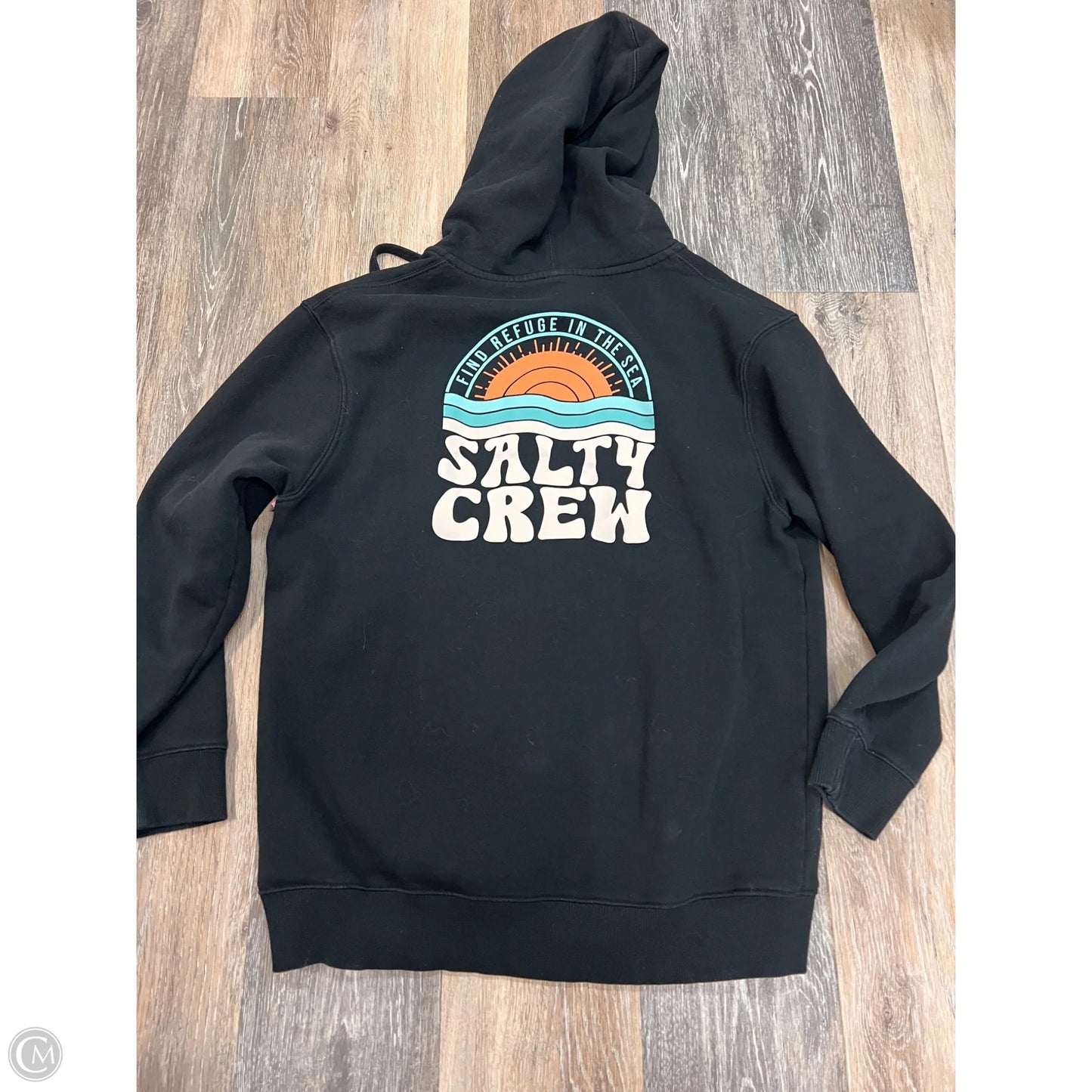 Athletic Sweatshirt Hoodie By Salty crew In Black, Size: M