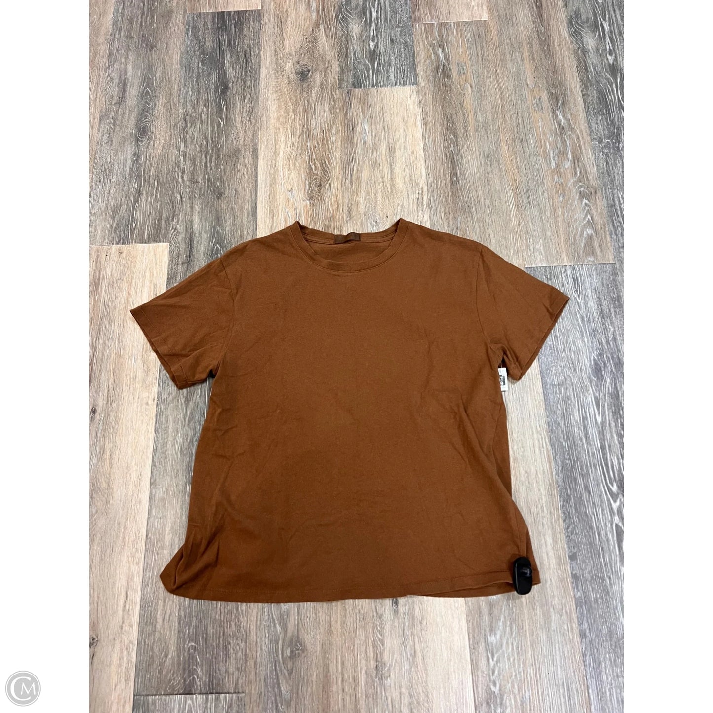 Top Short Sleeve By Nuuds In Brown, Size: S