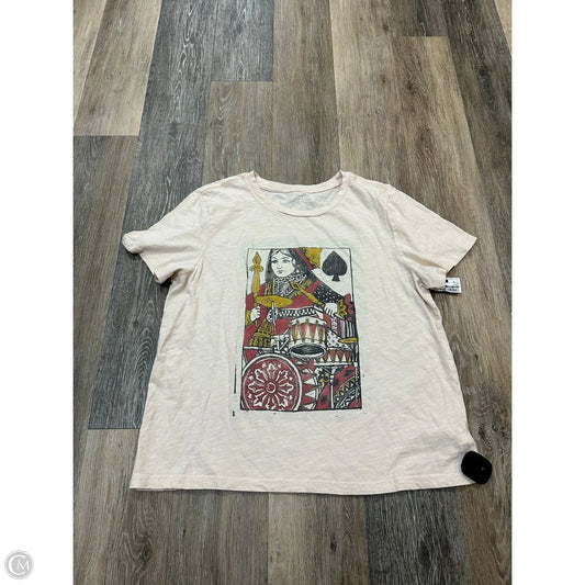 Top Short Sleeve By Lucky Brand In Cream, Size: Xl