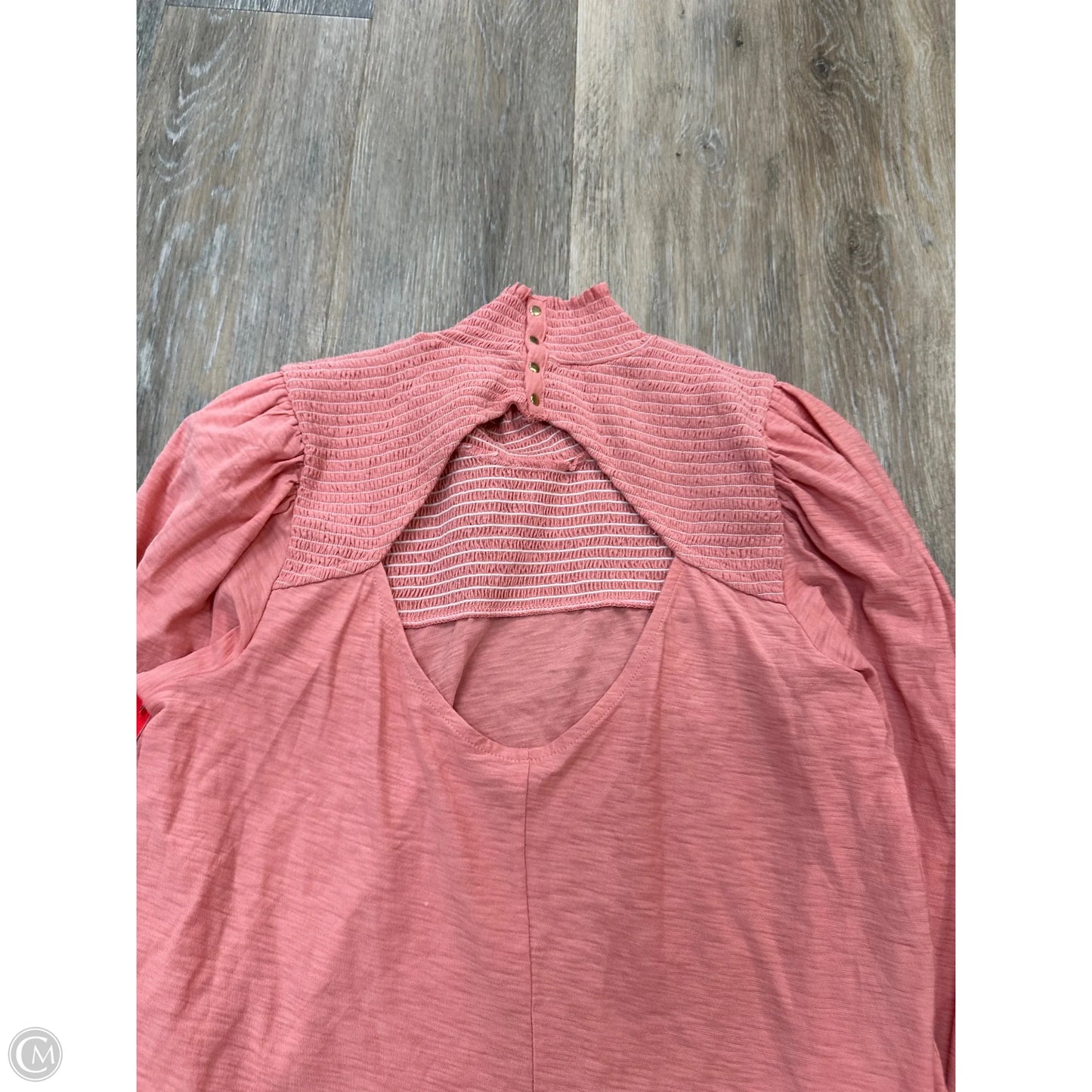 Top Long Sleeve By Nation In Peach, Size: M