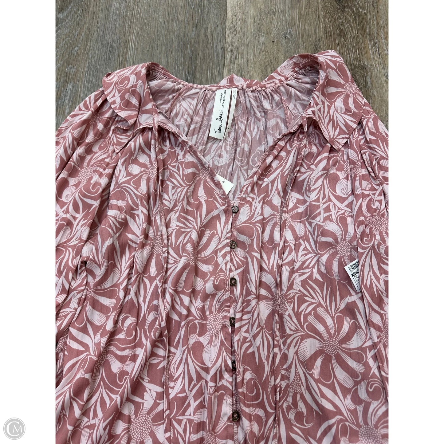 Top Long Sleeve By Anthropologie In Pink, Size: S