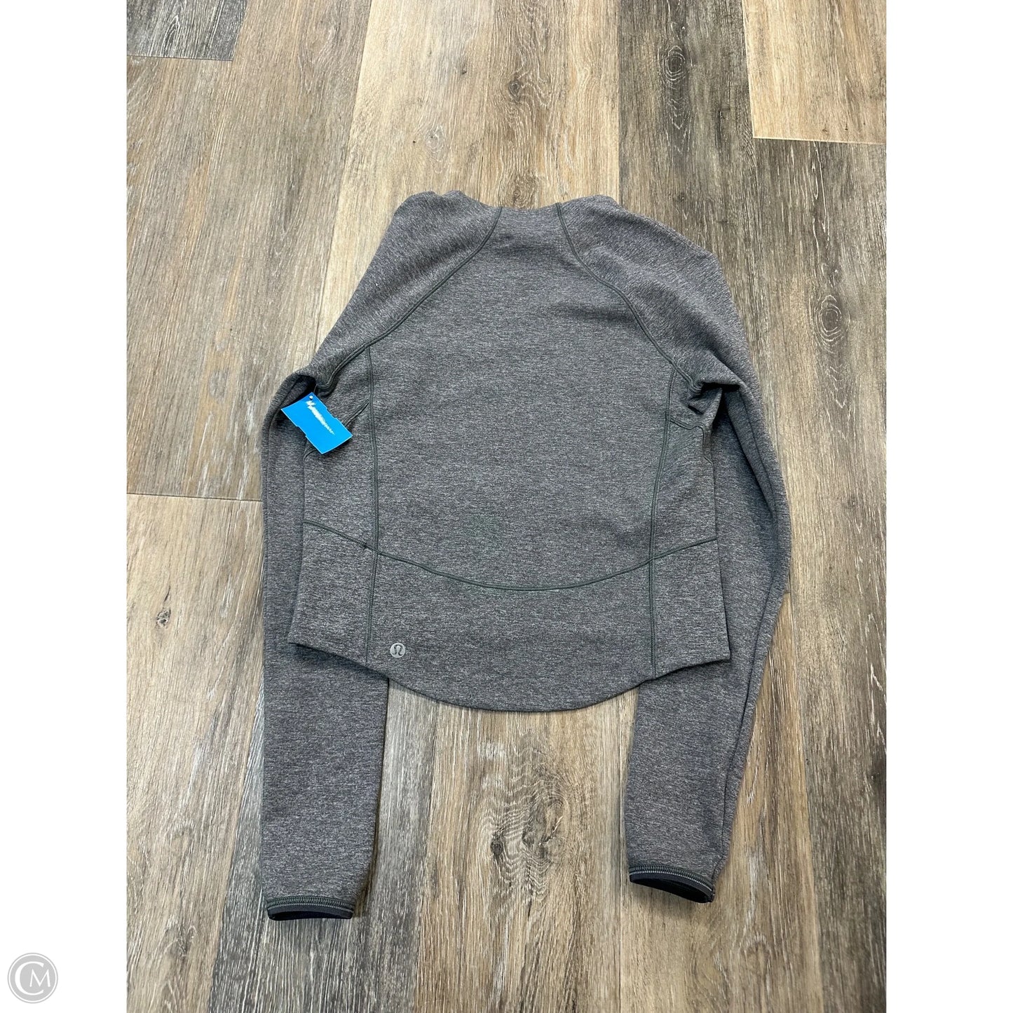 Athletic Top Long Sleeve Collar By Lululemon In Grey, Size: 4