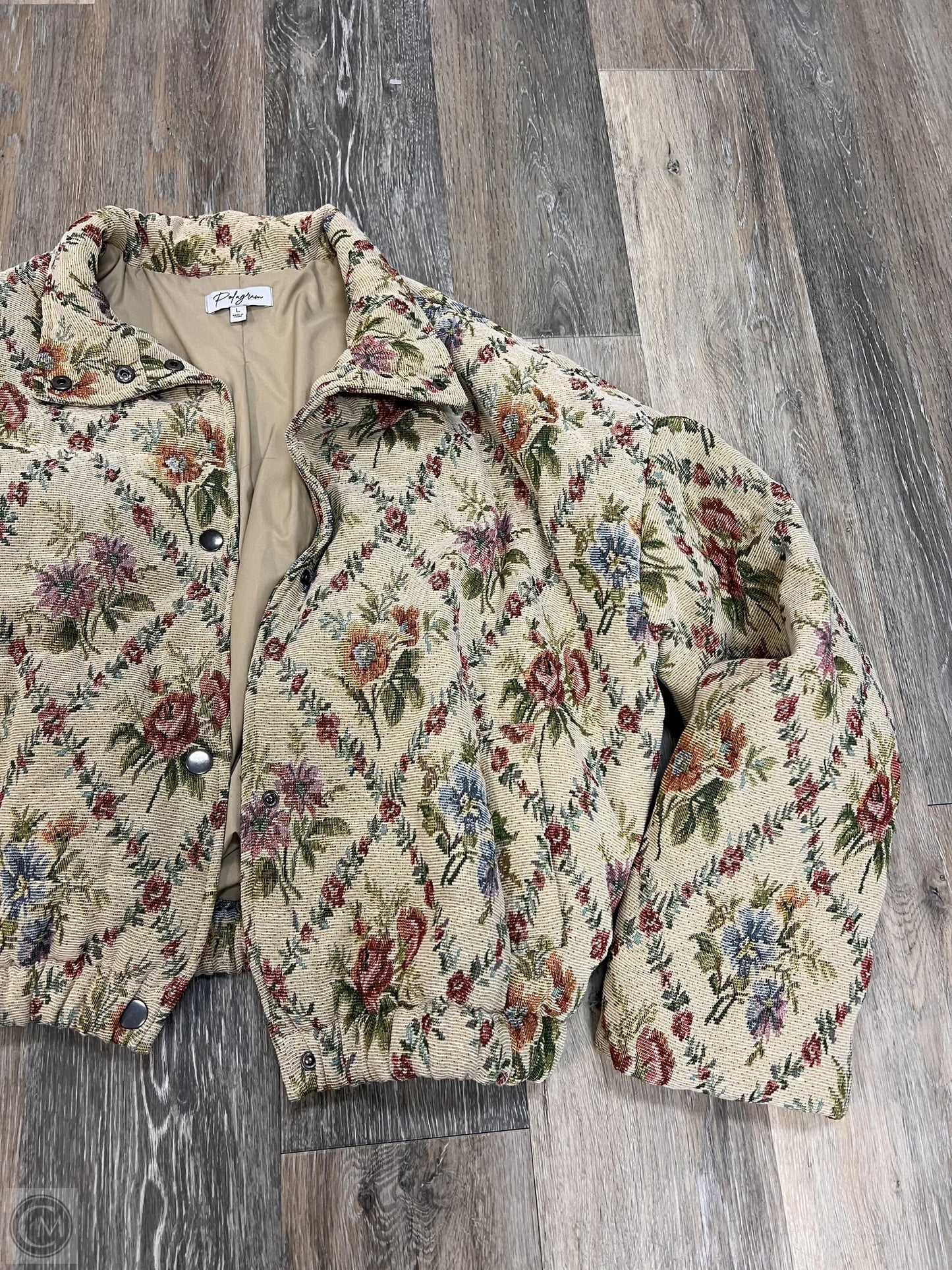 Blazer By Polygram In Floral Print, Size: L