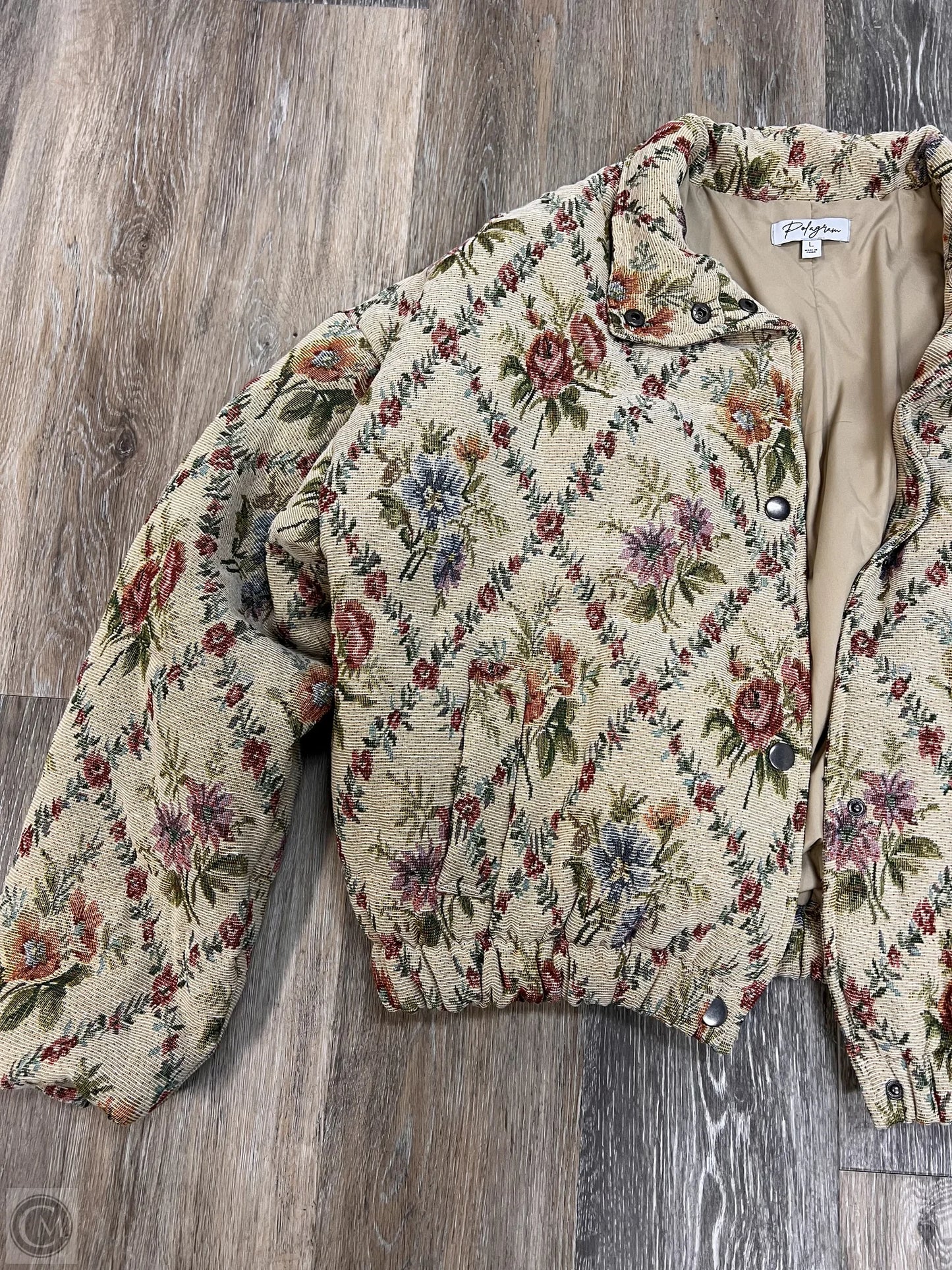 Blazer By Polygram In Floral Print, Size: L