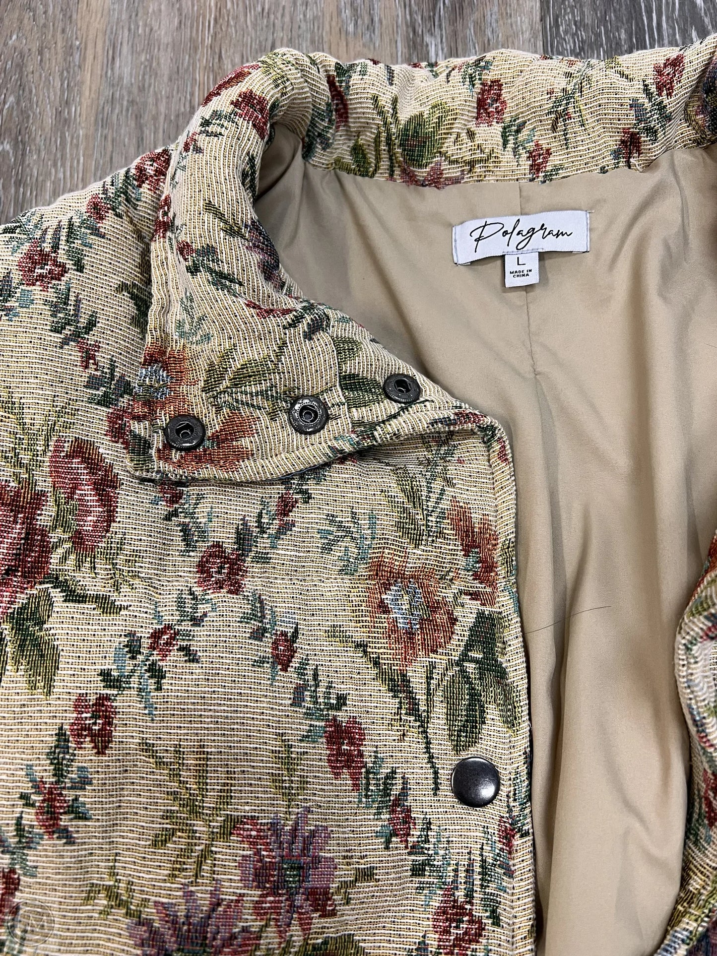 Blazer By Polygram In Floral Print, Size: L