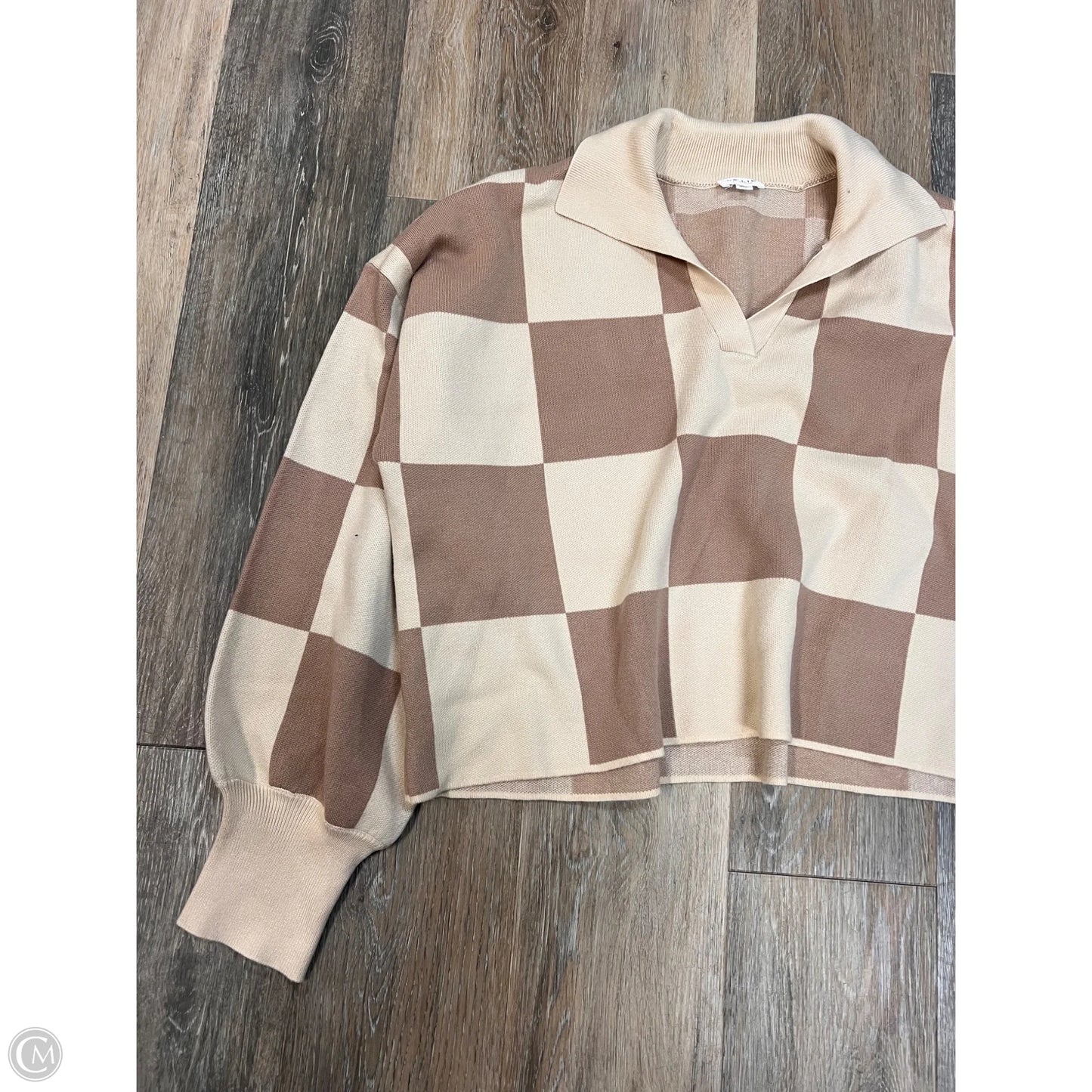 Sweater By Le Lis In Checkered Pattern, Size: L