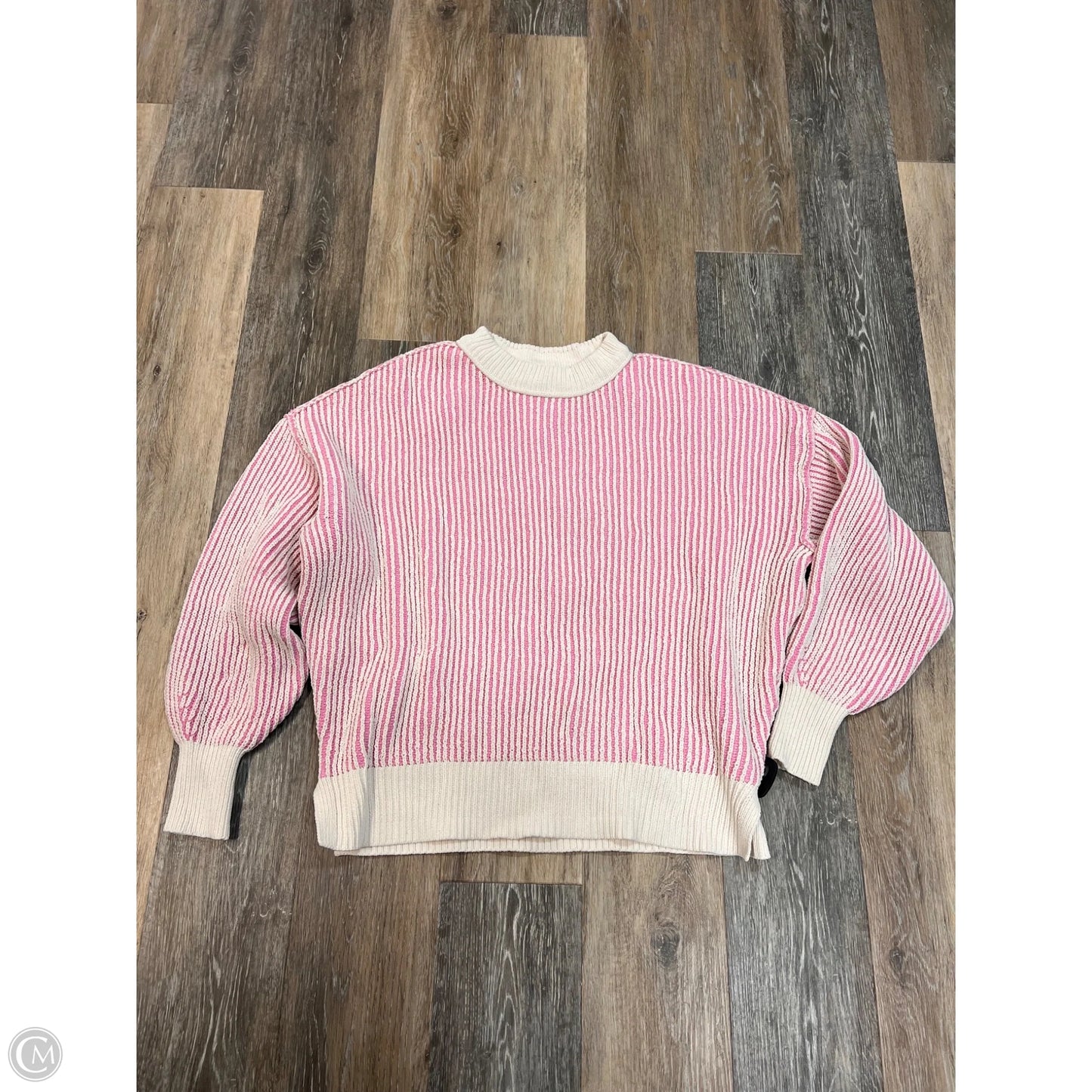 Sweater By Aerie In Pink & White, Size: S