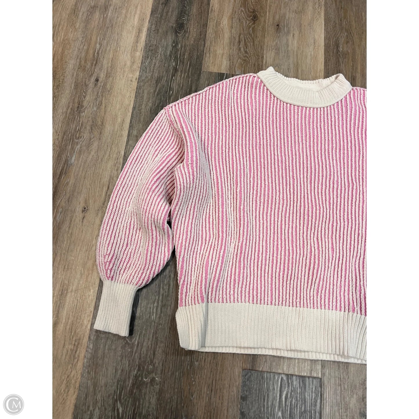 Sweater By Aerie In Pink & White, Size: S