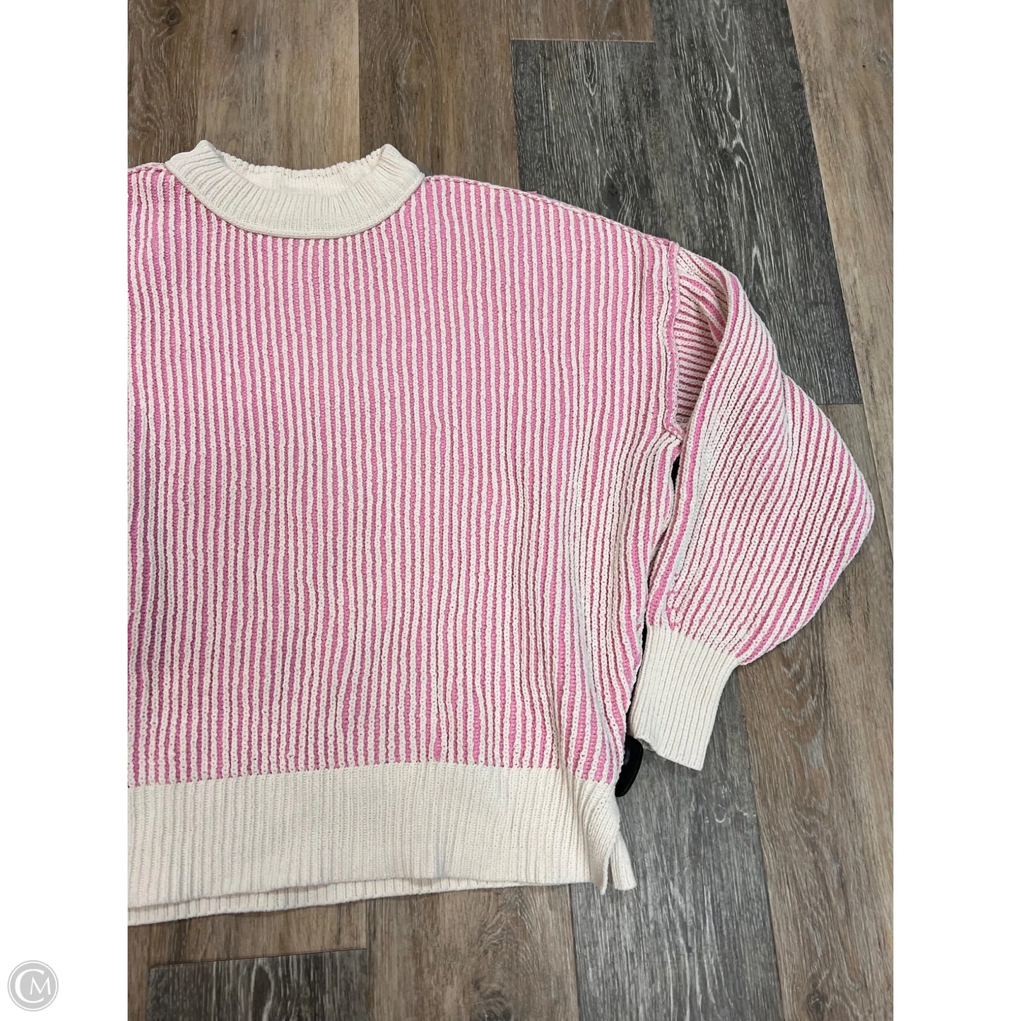 Sweater By Aerie In Pink & White, Size: S