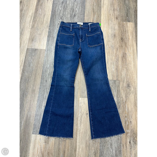 Jeans Flared By Frame In Blue Denim, Size: 2/26