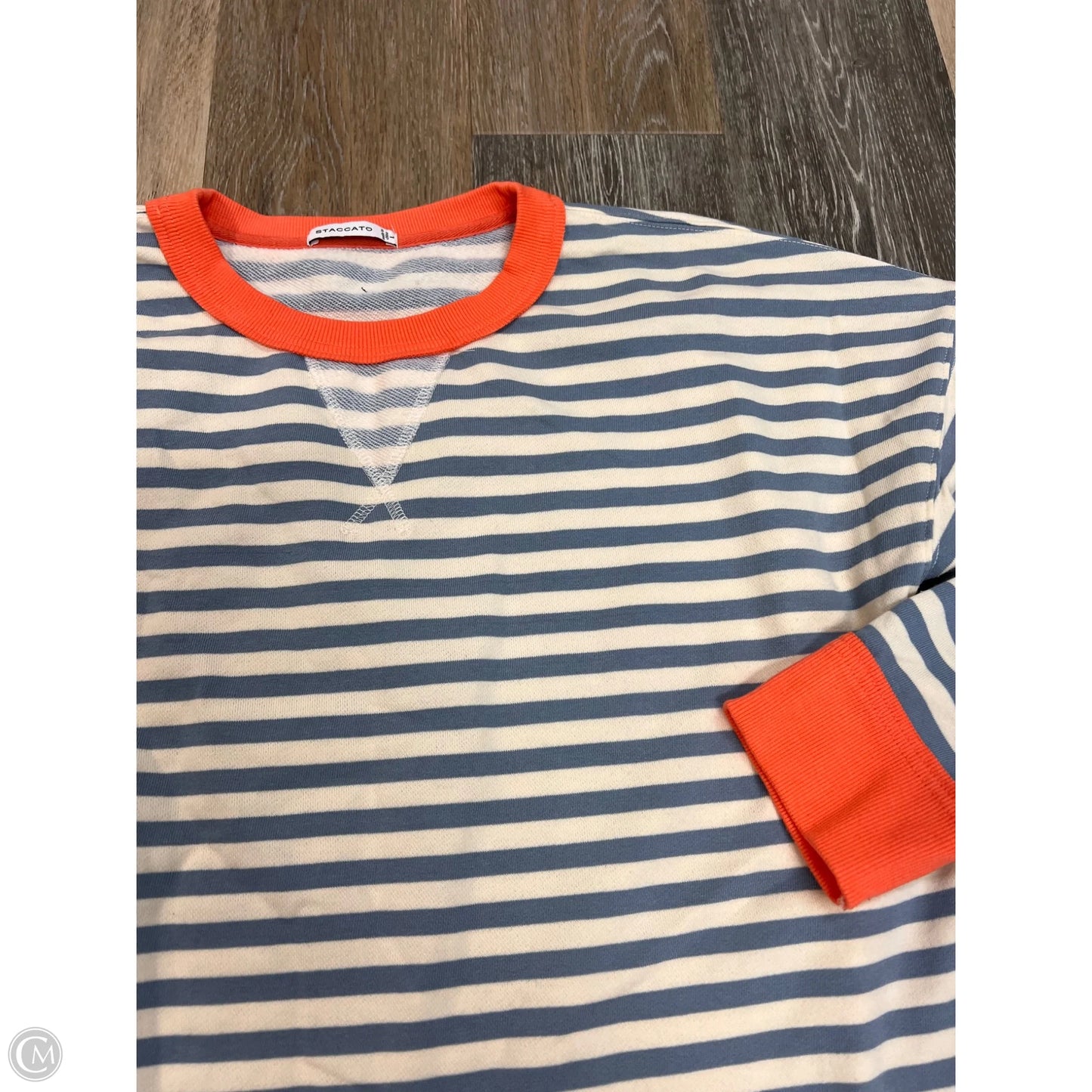 Top Long Sleeve By Staccato In Striped Pattern, Size: L