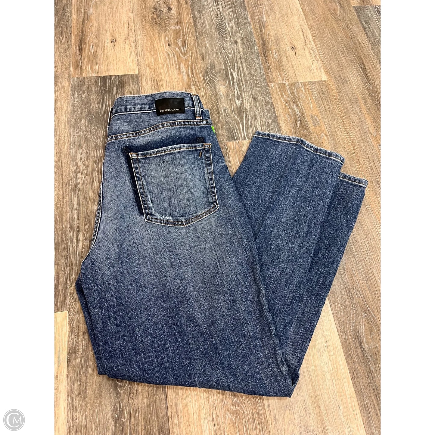 Jeans Straight By Current/elliott In Blue Denim, Size: 12/31