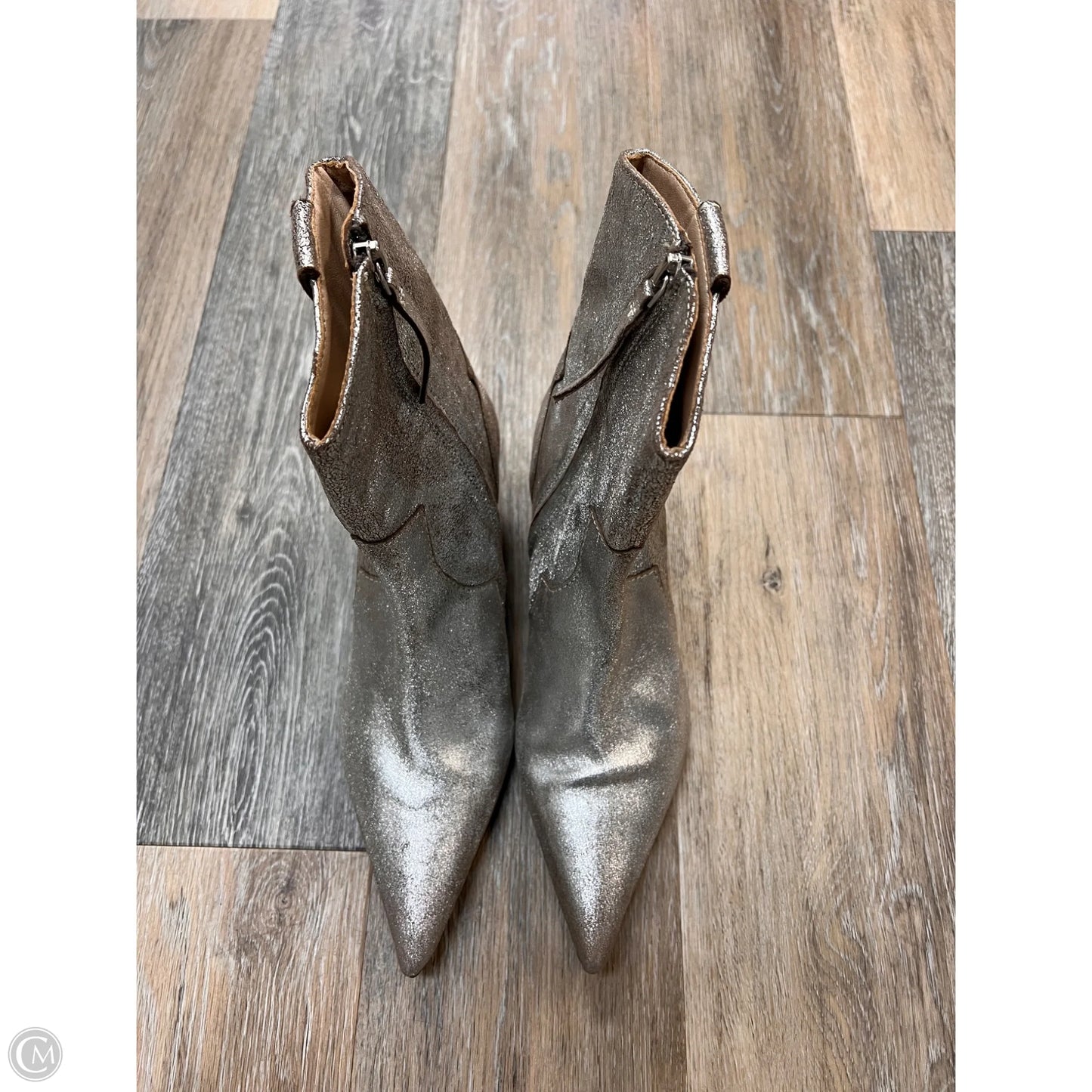 Boots Ankle Heels By Seychelles In Silver, Size: 9.5