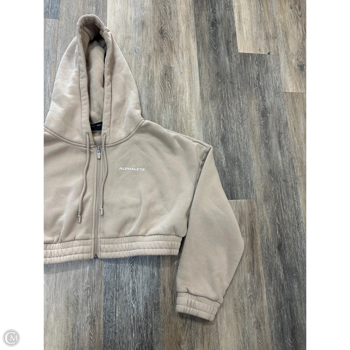 Athletic Sweatshirt Hoodie By Alphalete In Tan, Size: L