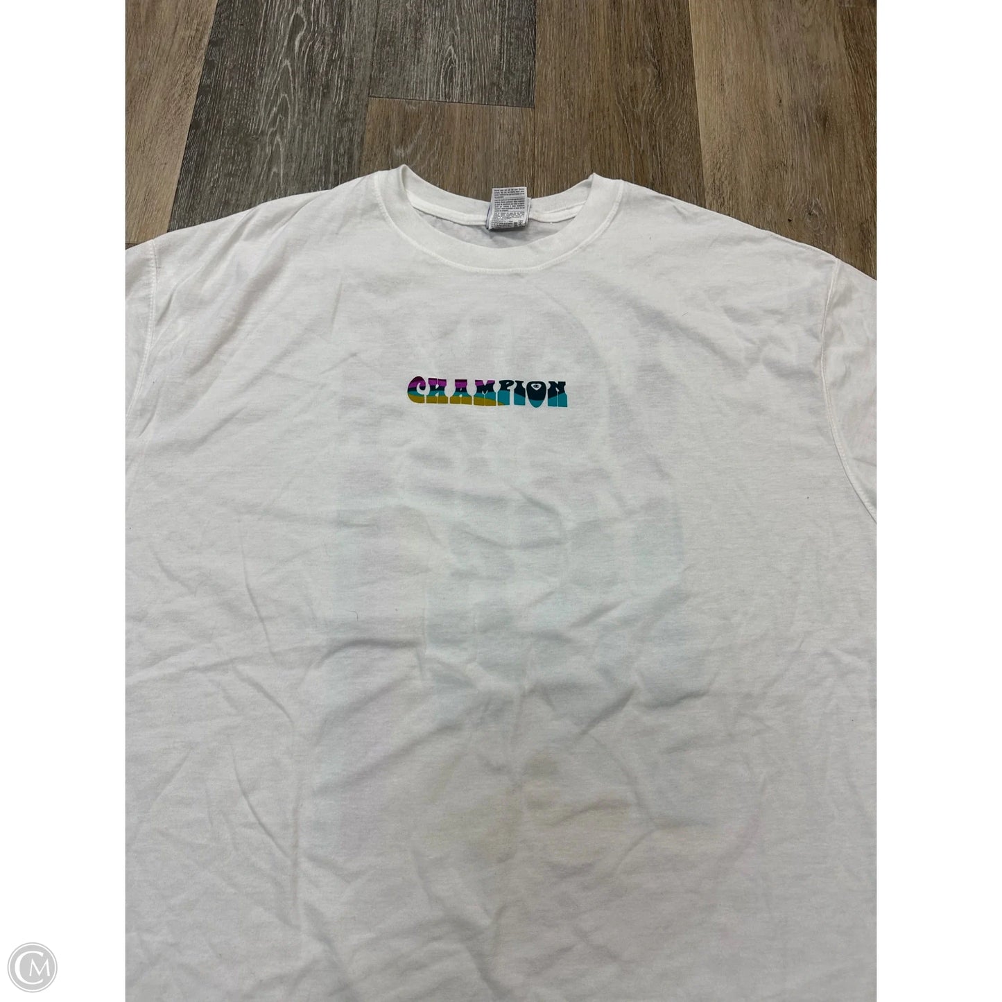 Athletic Top Short Sleeve By Champion In White, Size: 2x