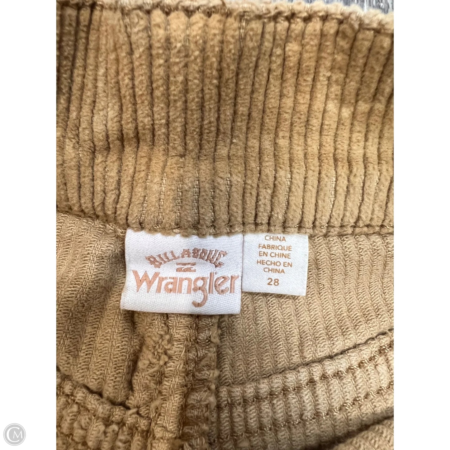 Pants Corduroy By Wrangler X Billabong In Yellow, Size: 6/28