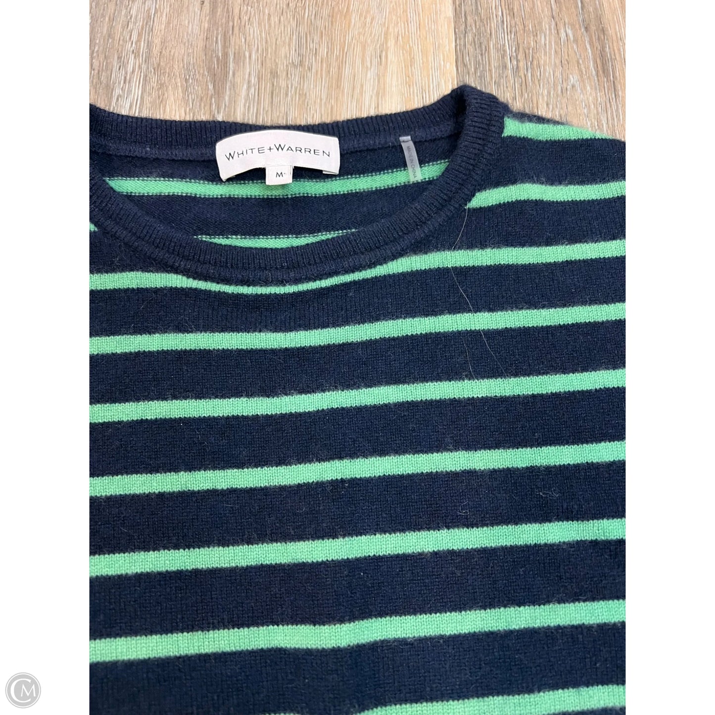 Sweater Cashmere By White And Warren In Striped Pattern, Size: M