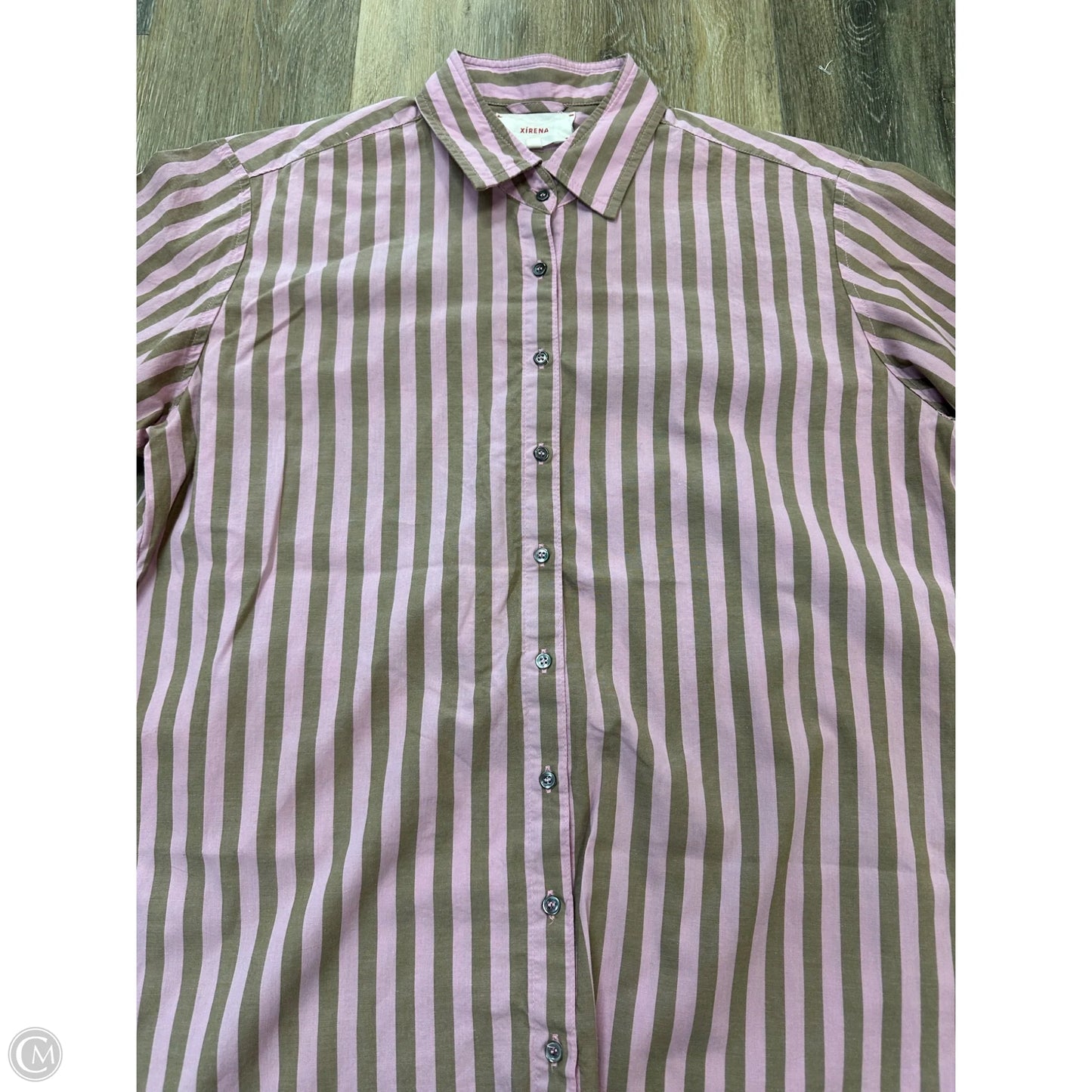 Blouse Long Sleeve By Xirena In Striped Pattern, Size: Xs
