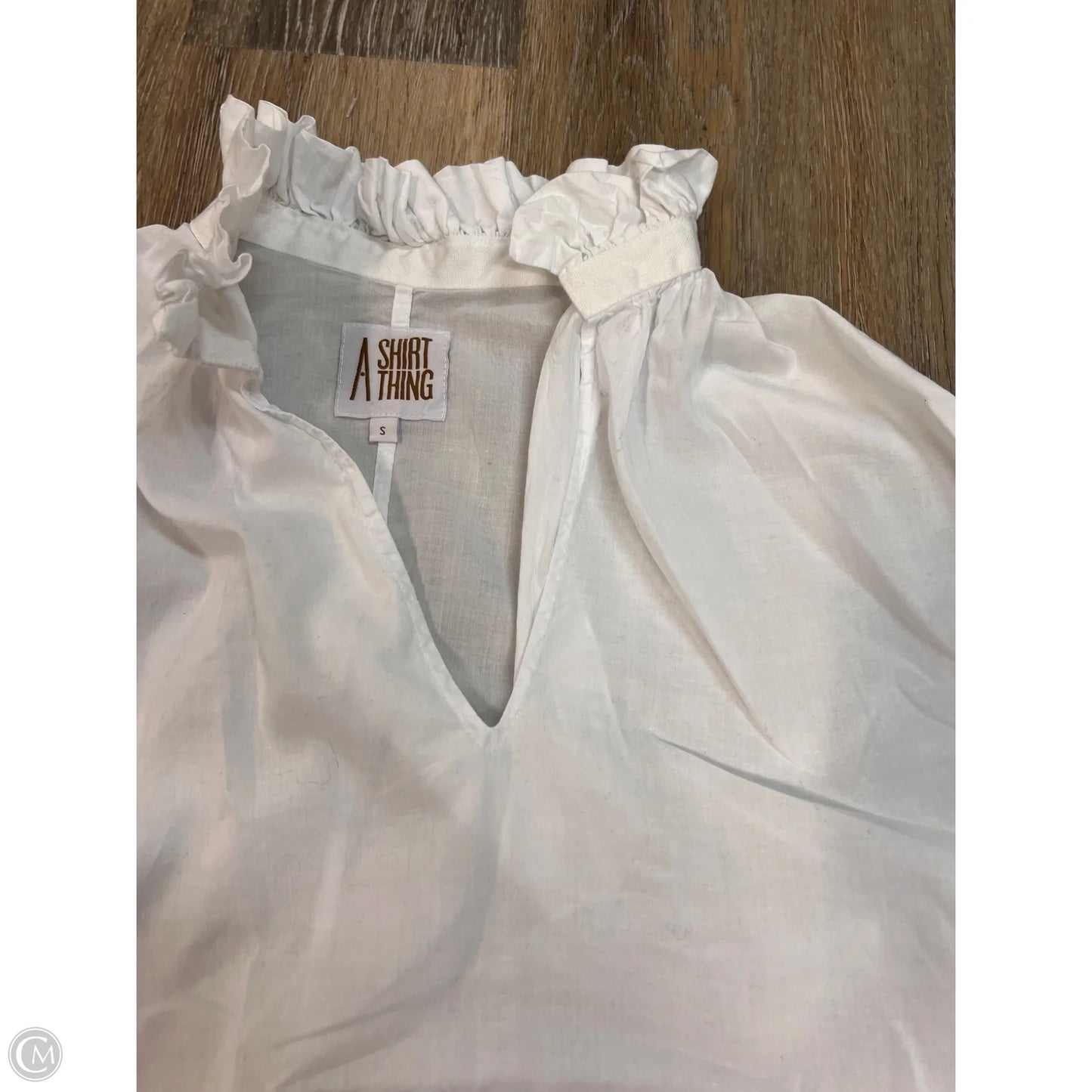 Designer Blouse Long Sleeve By A Shirt Thing In White, Size: S