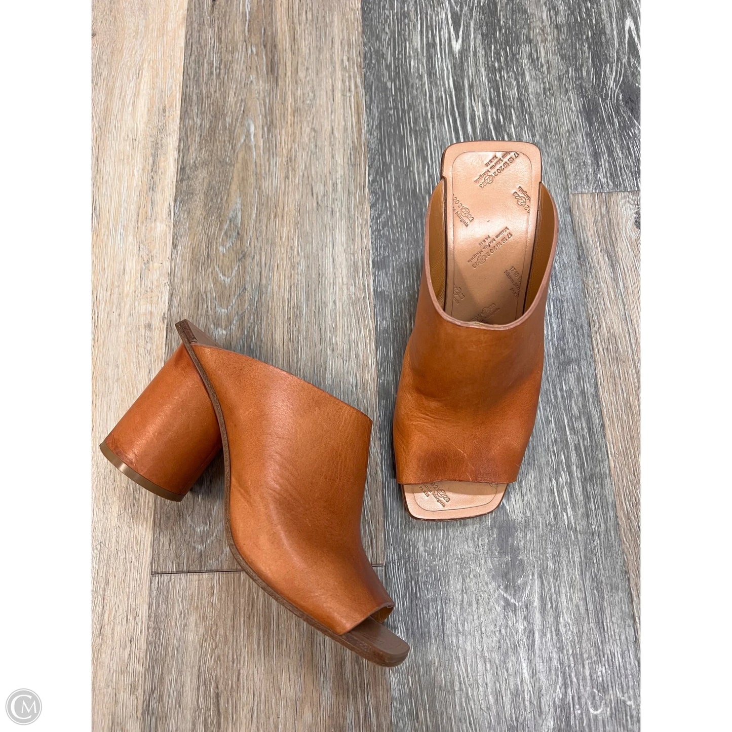 Sandals Heels Block By MM6 Maison Margiela In Tan, Size: 8/38