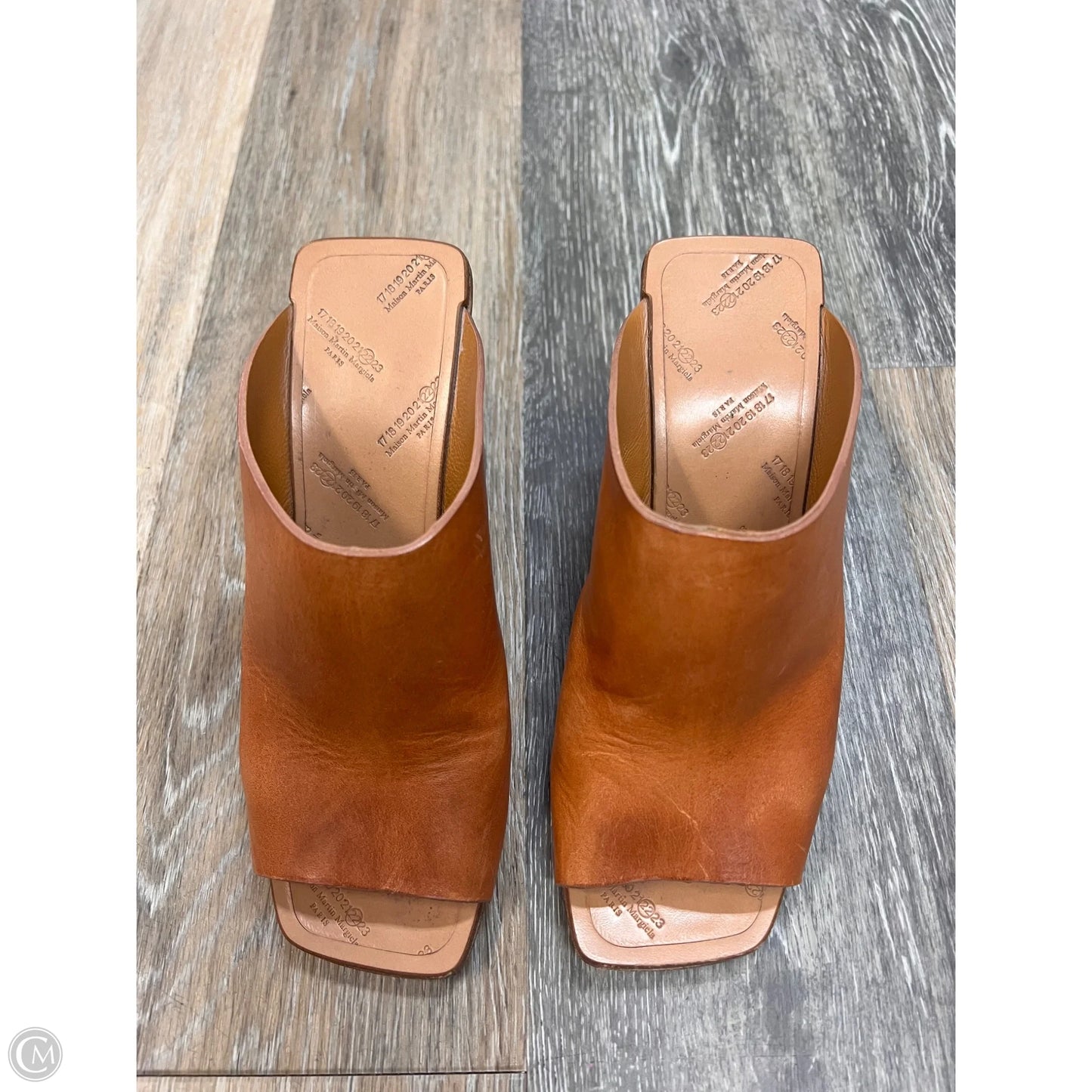 Sandals Heels Block By MM6 Maison Margiela In Tan, Size: 8/38