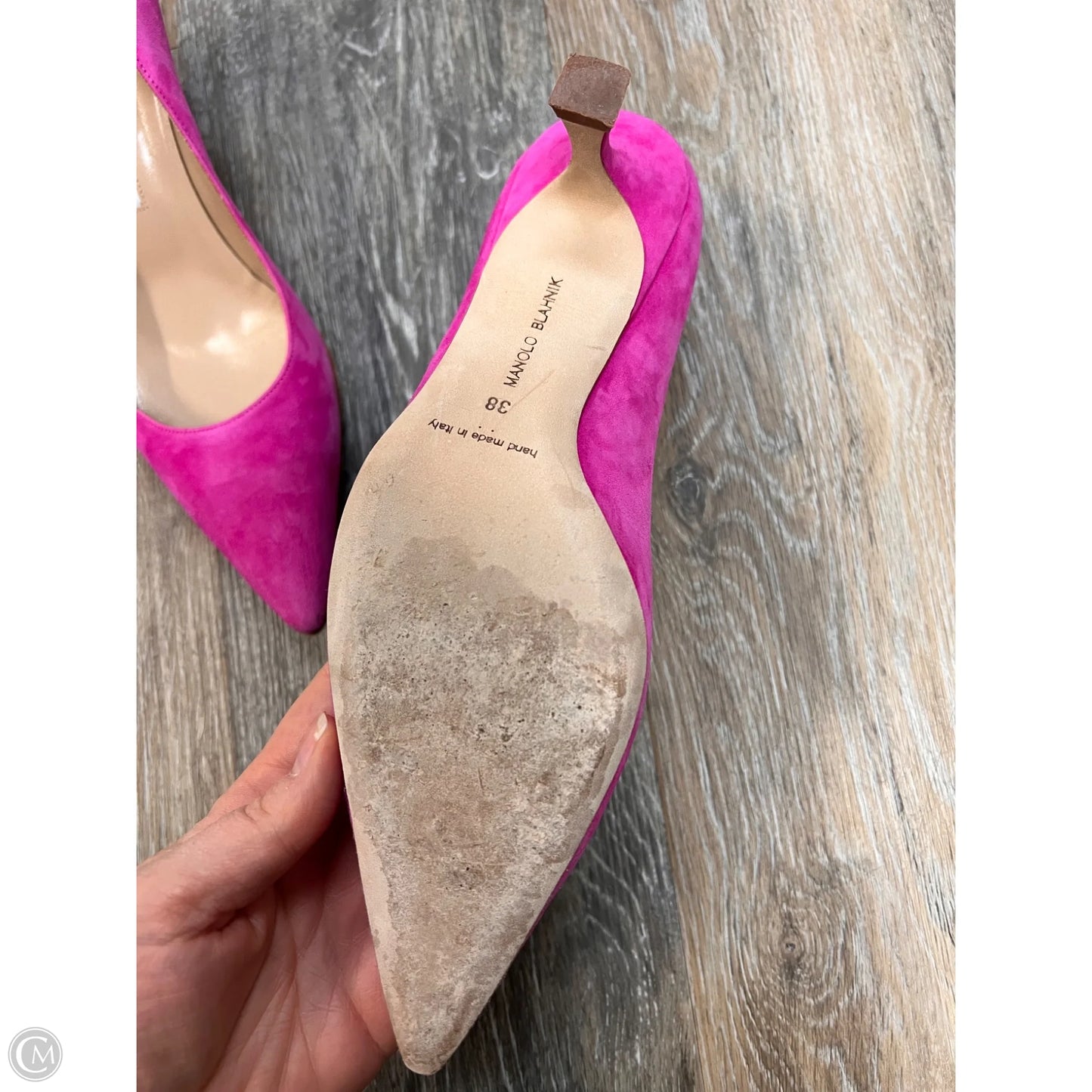 Shoes Luxury Designer By Manolo Blahnik In Pink, Size: 8/38