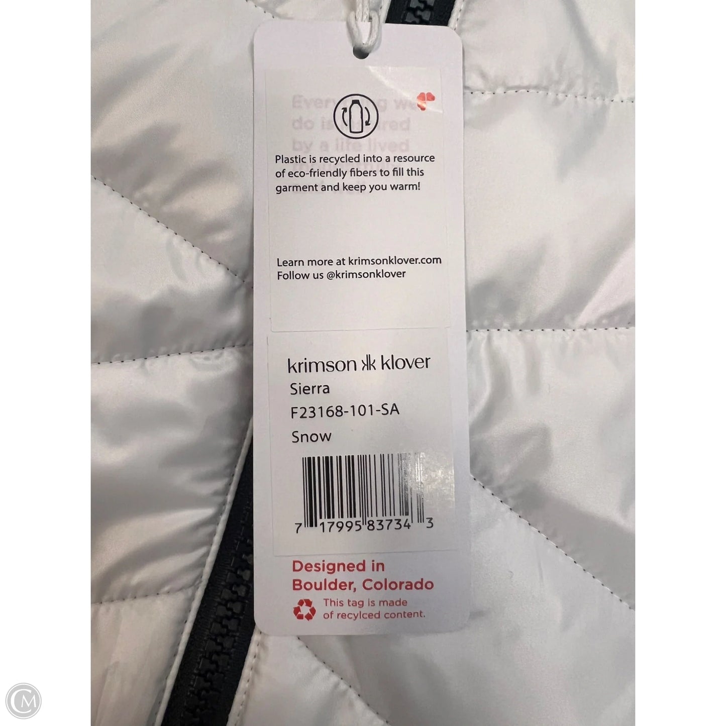 Vest Puffer & Quilted By KRIMSON KLOVER In White, Size: S