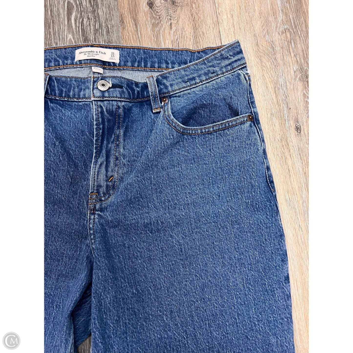 Jeans Straight By Abercrombie And Fitch In Blue Denim, Size: 12p
