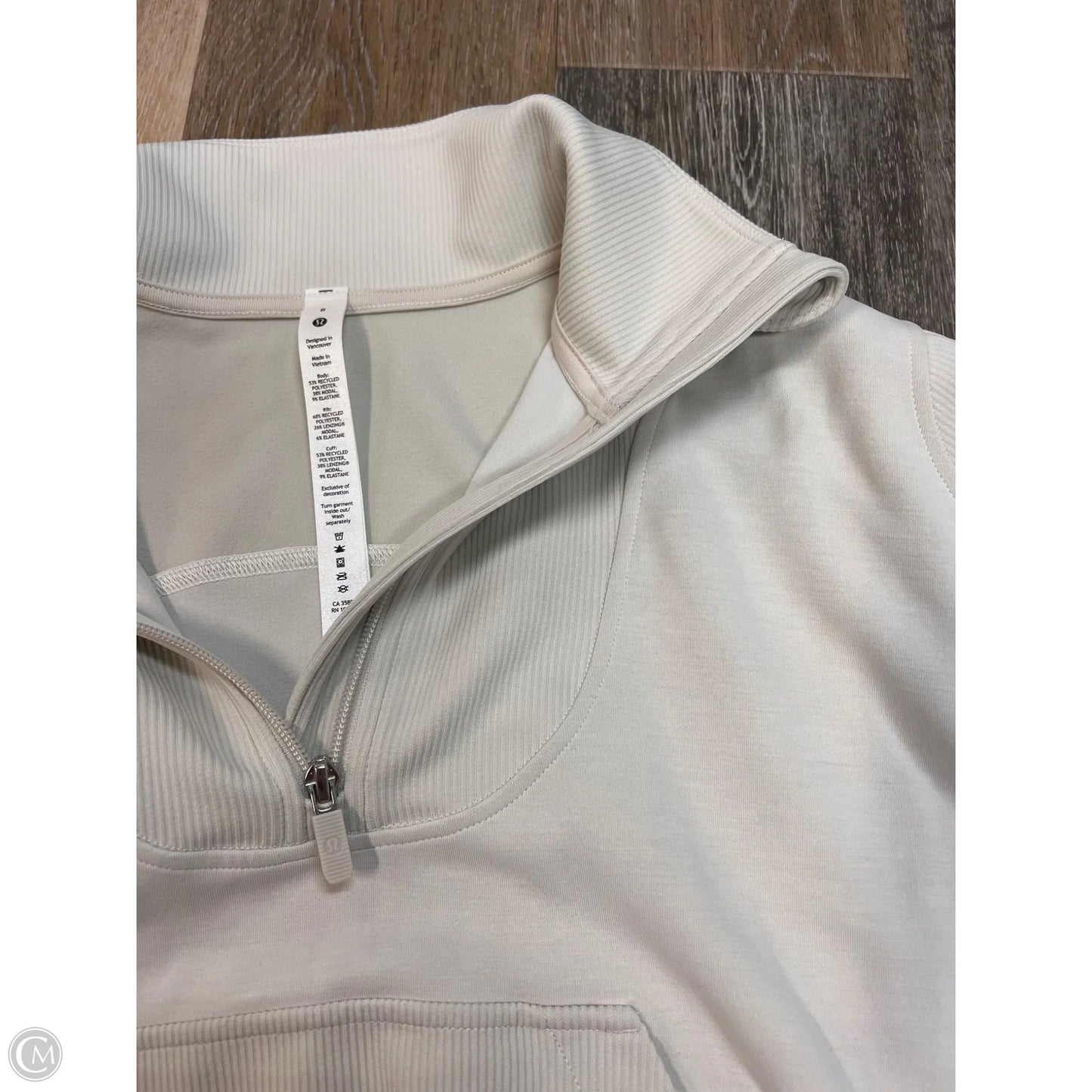 Athletic Sweatshirt Collar By Lululemon In Cream, Size: 8
