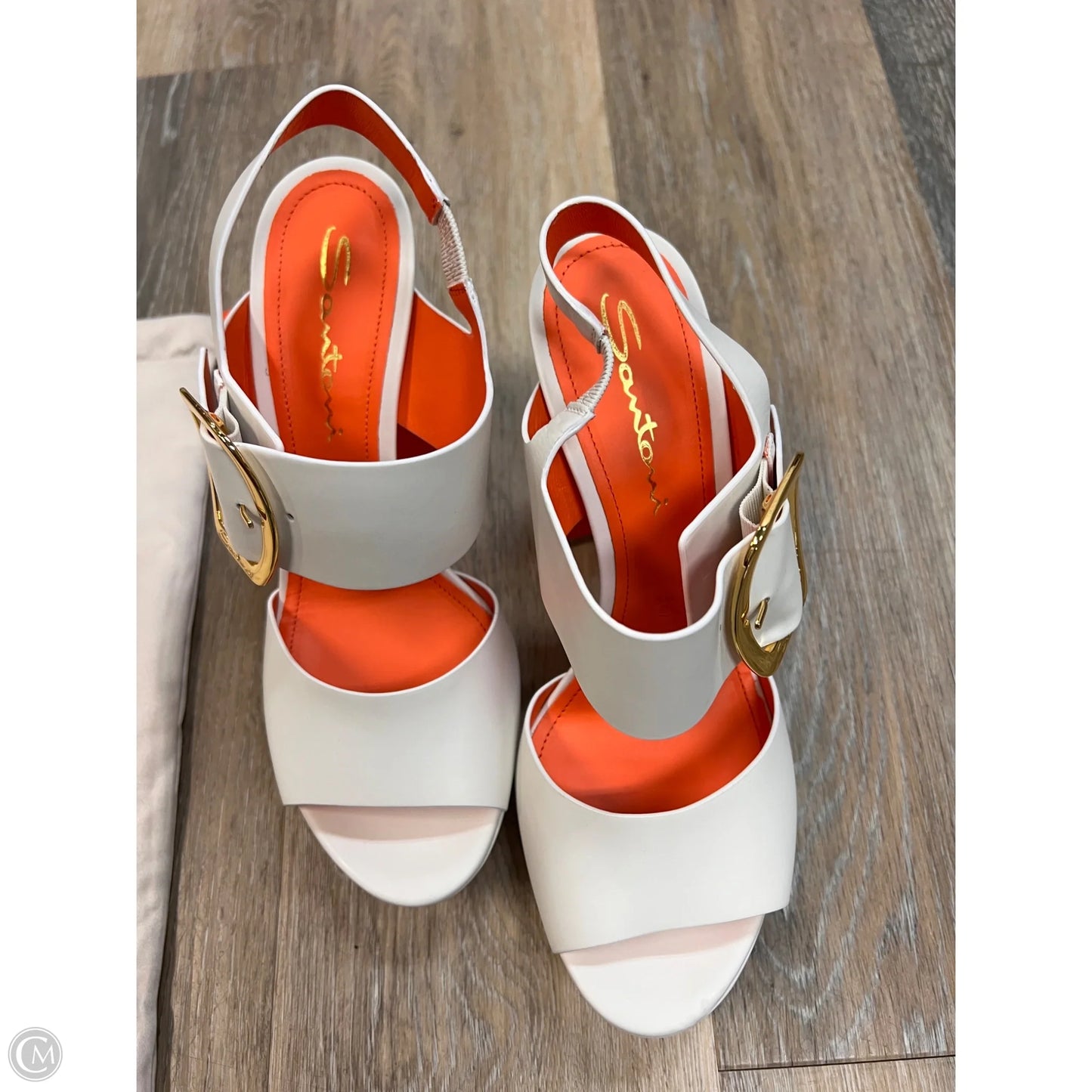 Sandals Heels Platform By SANTONI In White, Size: 9.5