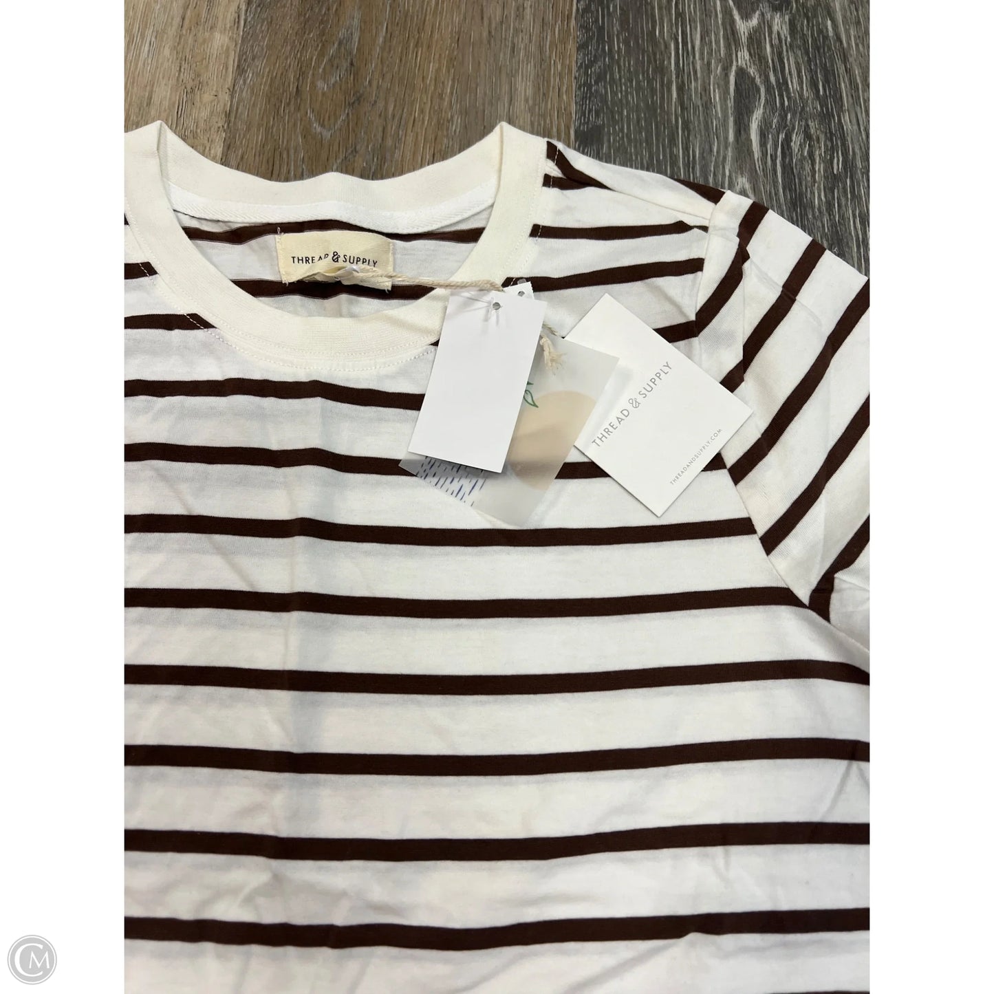Top Short Sleeve By Thread And Supply In Striped Pattern, Size: S