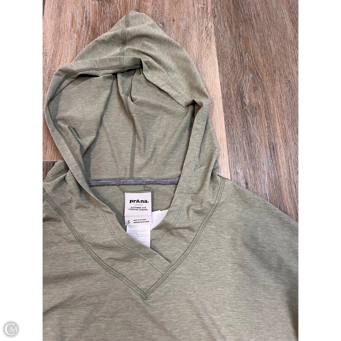 Athletic Top Long Sleeve Hoodie By Prana In Green, Size: S