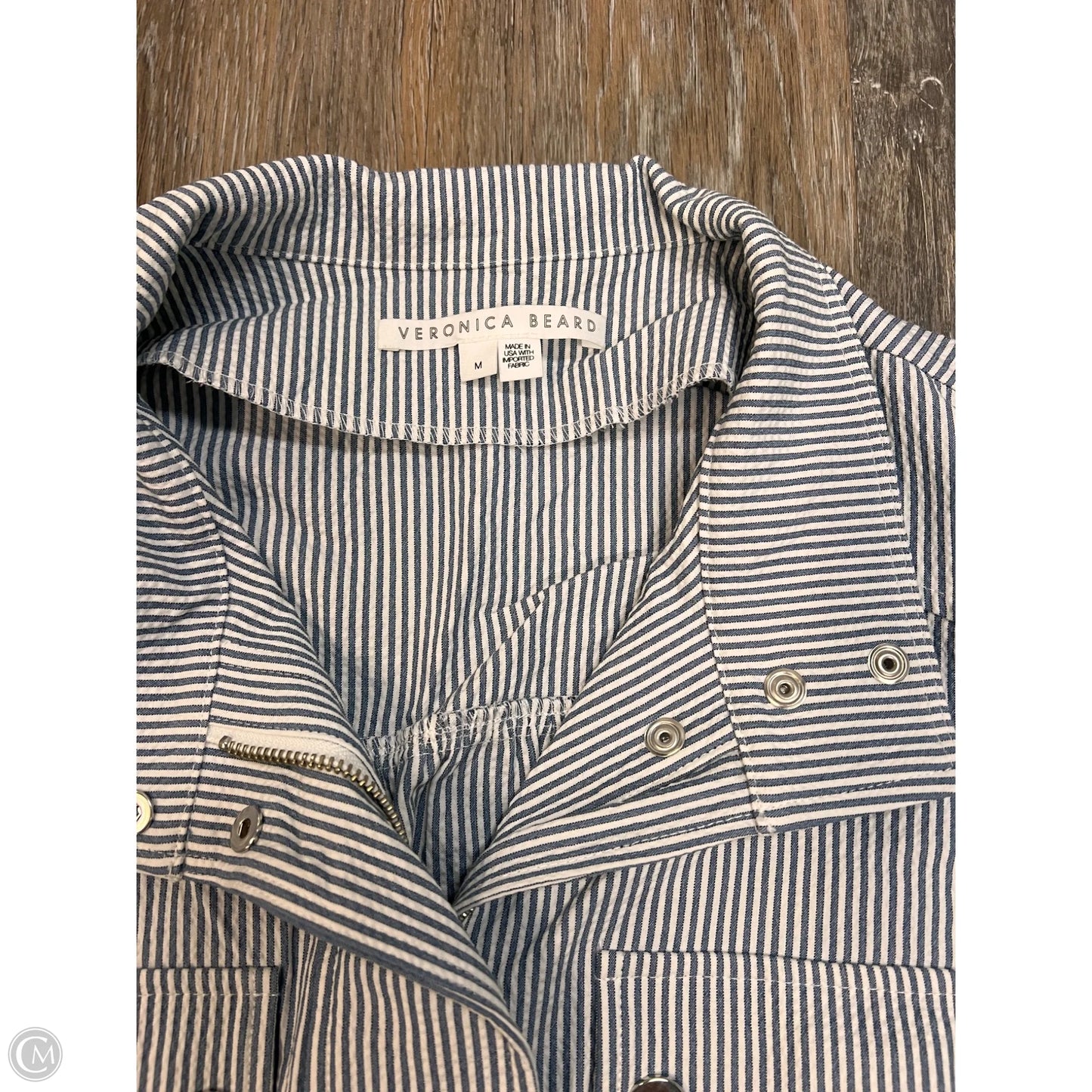 Jacket Designer By Veronica Beard In Silver, Size: M