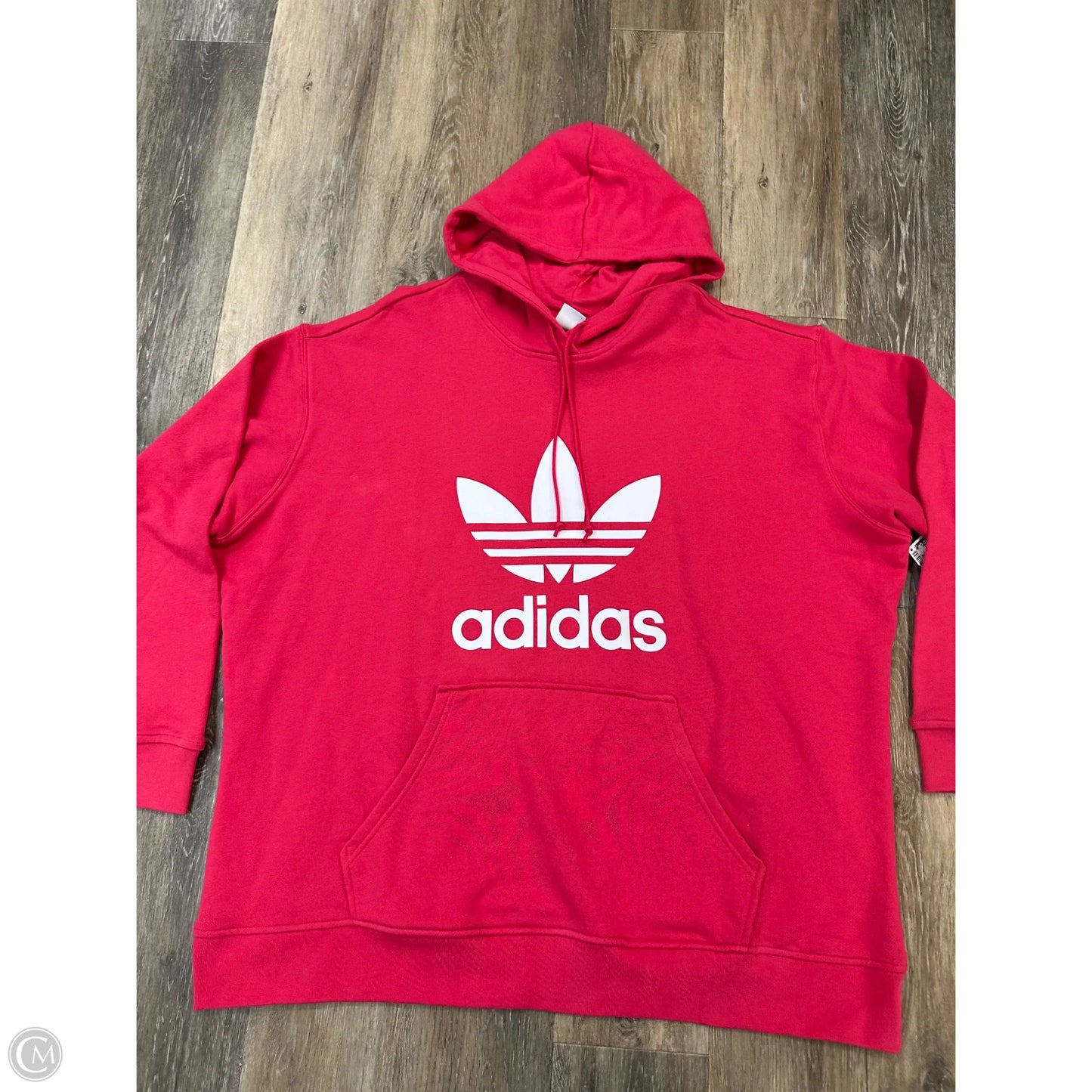 Athletic Sweatshirt Hoodie By Adidas In Pink, Size: 4x