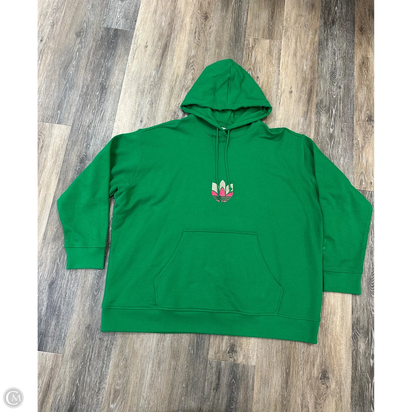 Athletic Sweatshirt Hoodie By Adidas In Green, Size: 4x