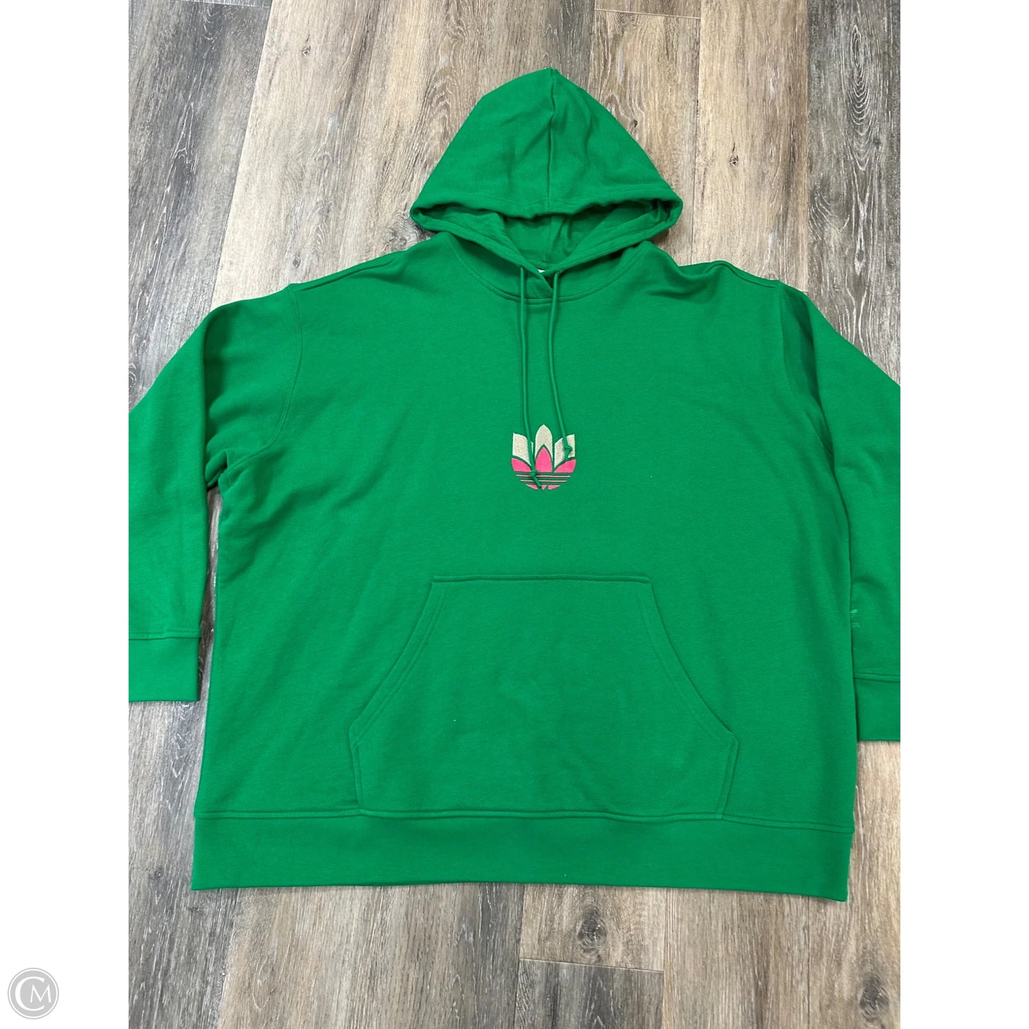 Athletic Sweatshirt Hoodie By Adidas In Green, Size: 4x