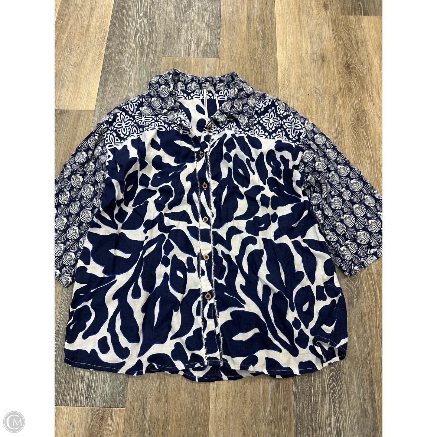 Blouse Long Sleeve By Anthropologie In Blue, Size: S