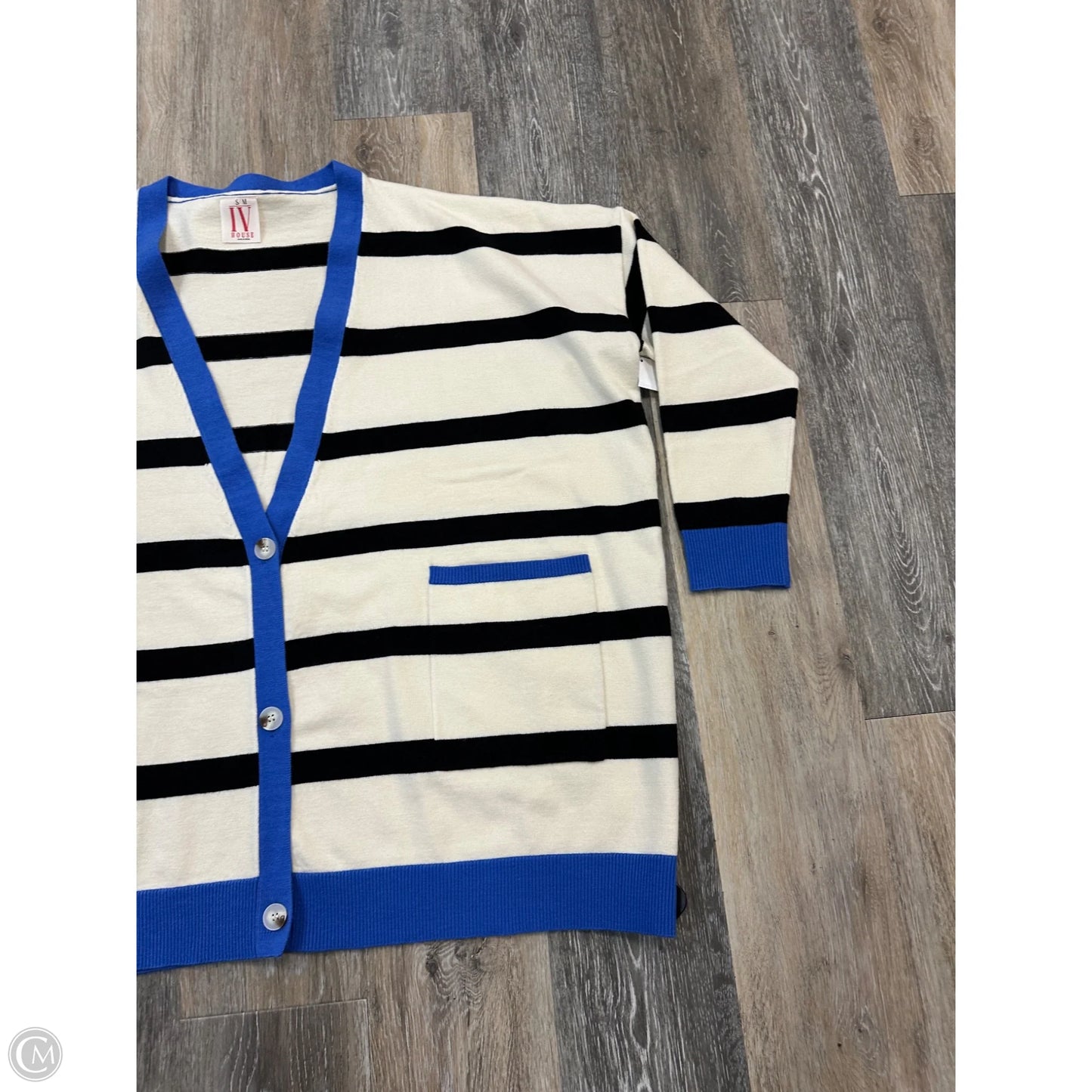 Sweater Cardigan By IV In Striped Pattern, Size: M