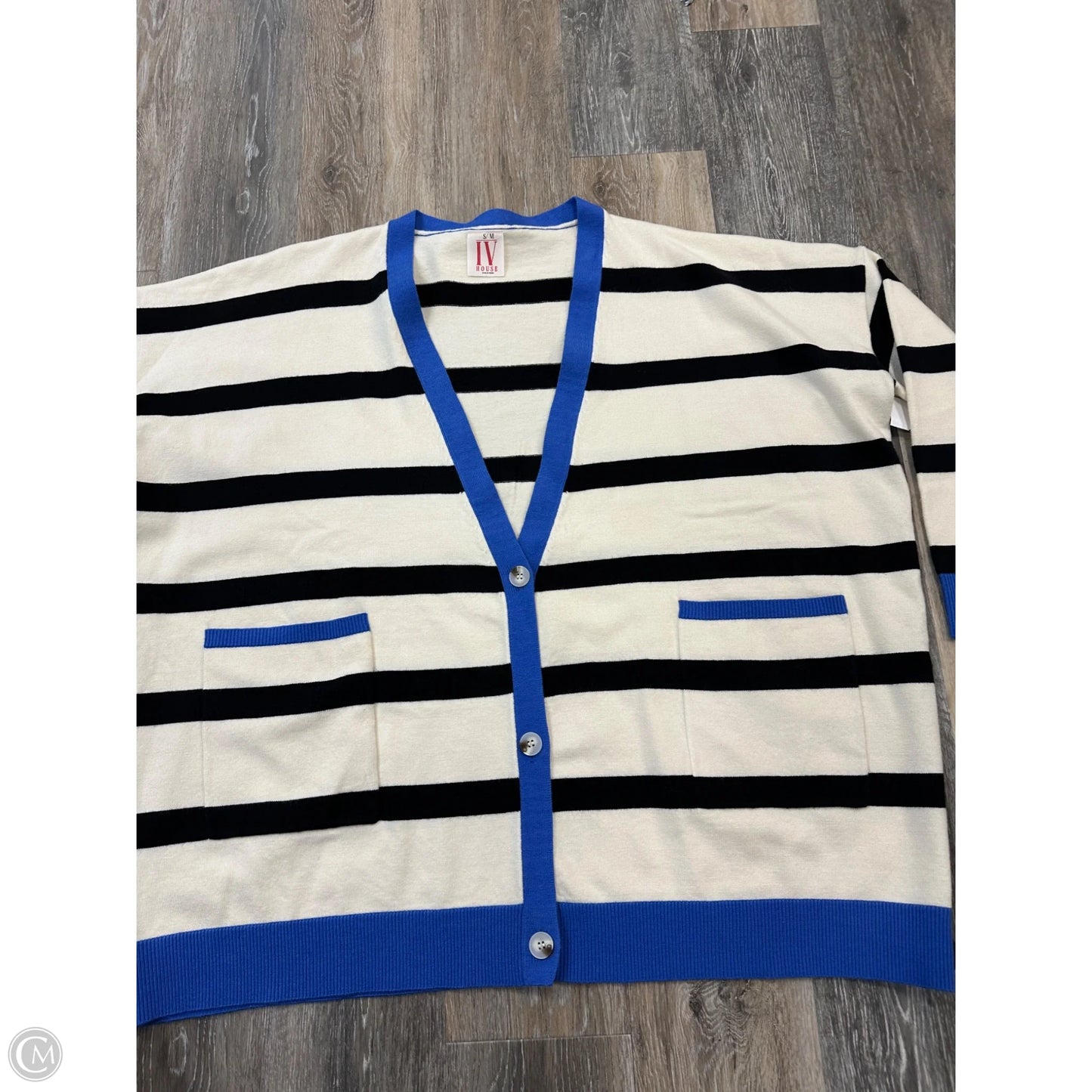 Sweater Cardigan By IV In Striped Pattern, Size: M