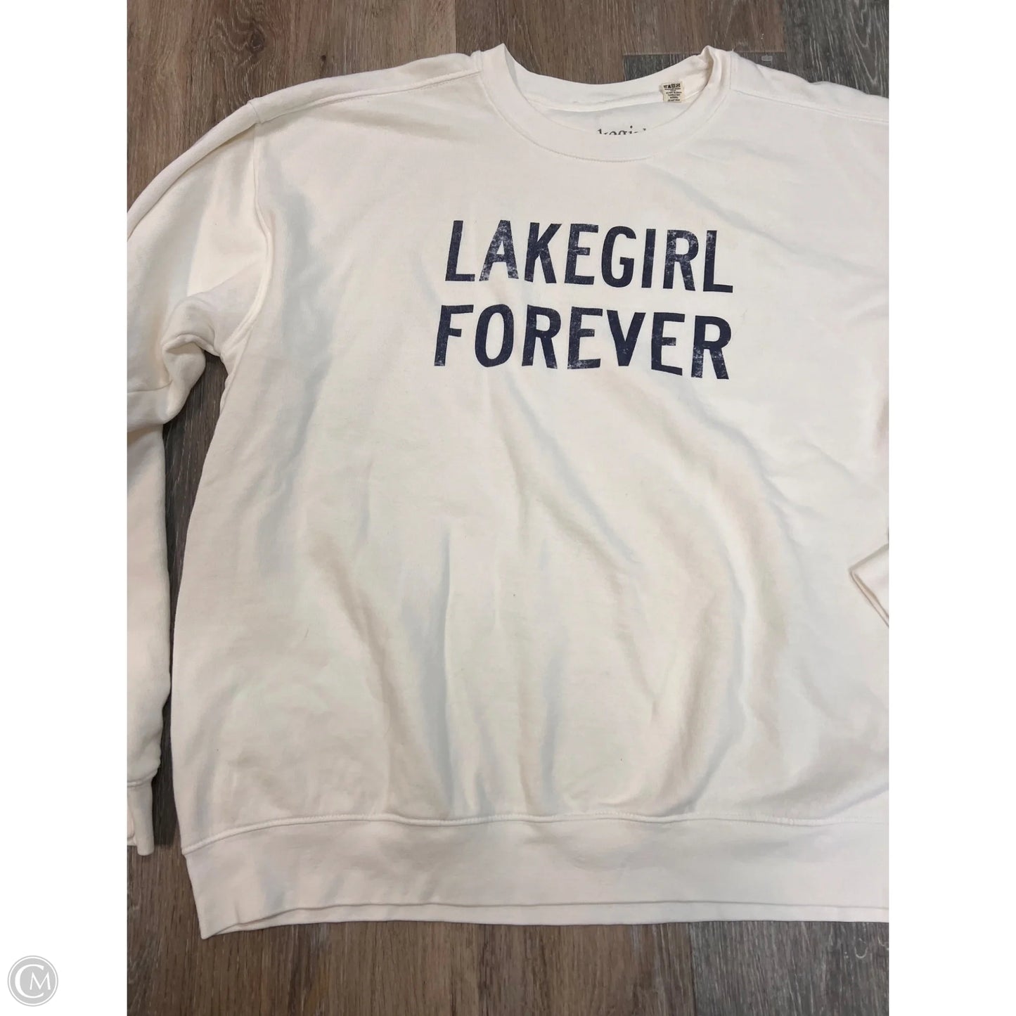 Sweatshirt Crewneck By Lakegirl In Cream, Size: Xl