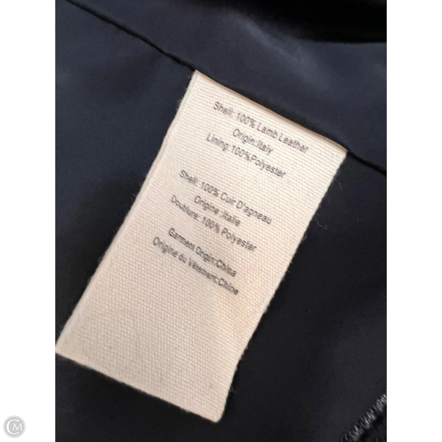 Jacket Designer Leather By L Agence In Black, Size: 2