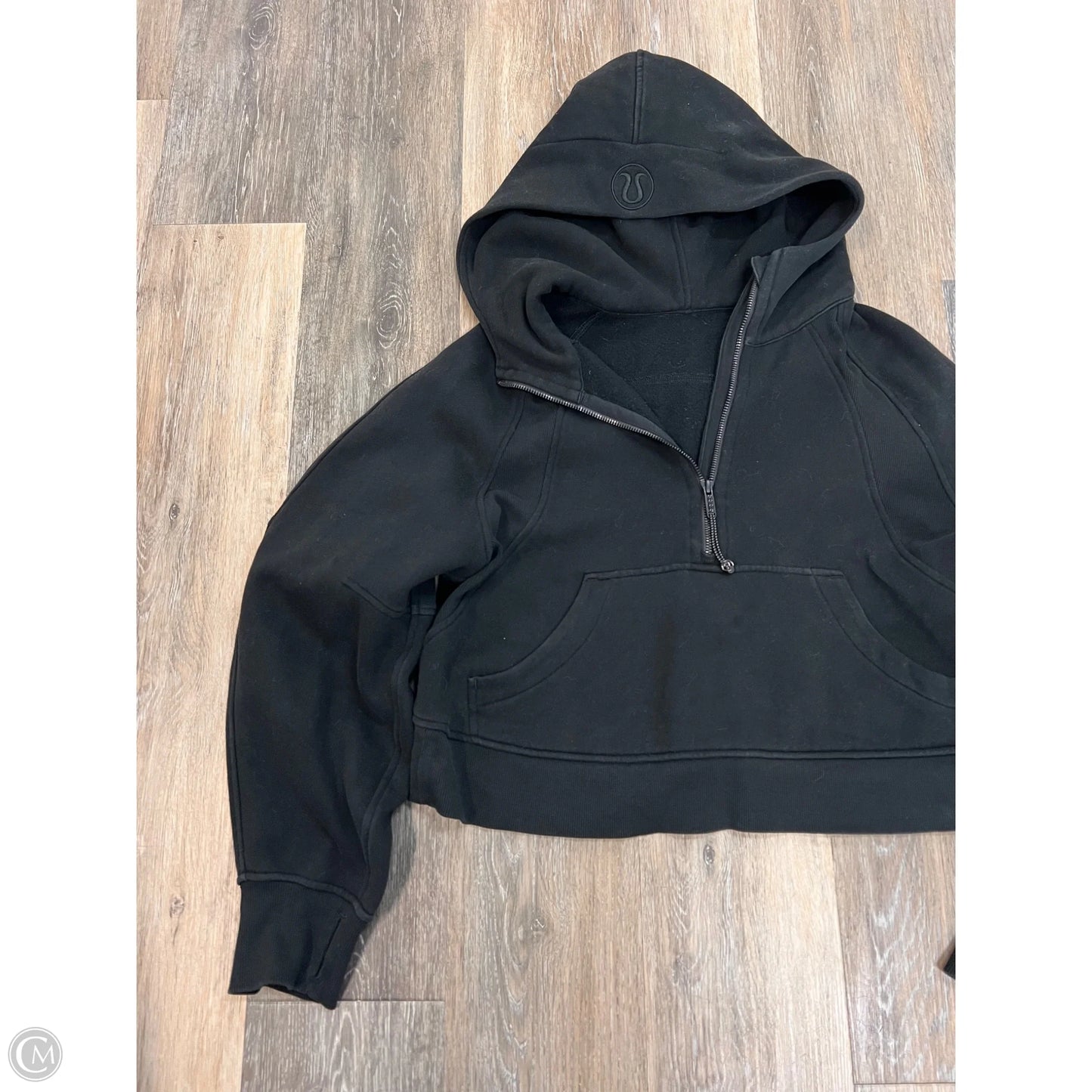 Athletic Sweatshirt Hoodie By Lululemon In Black, Size: Xs/S