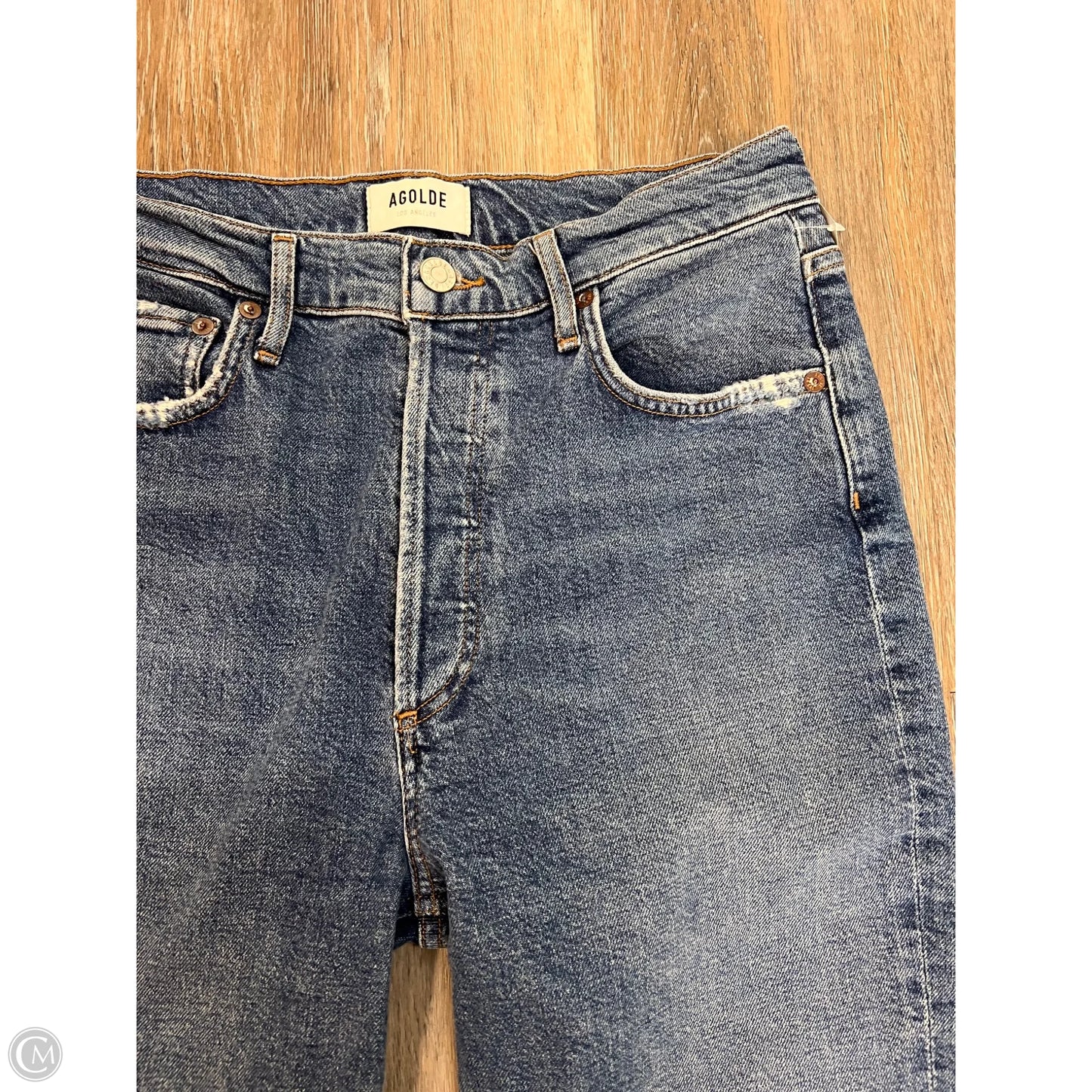 Jeans Straight By Agolde In Blue Denim, Size: 6