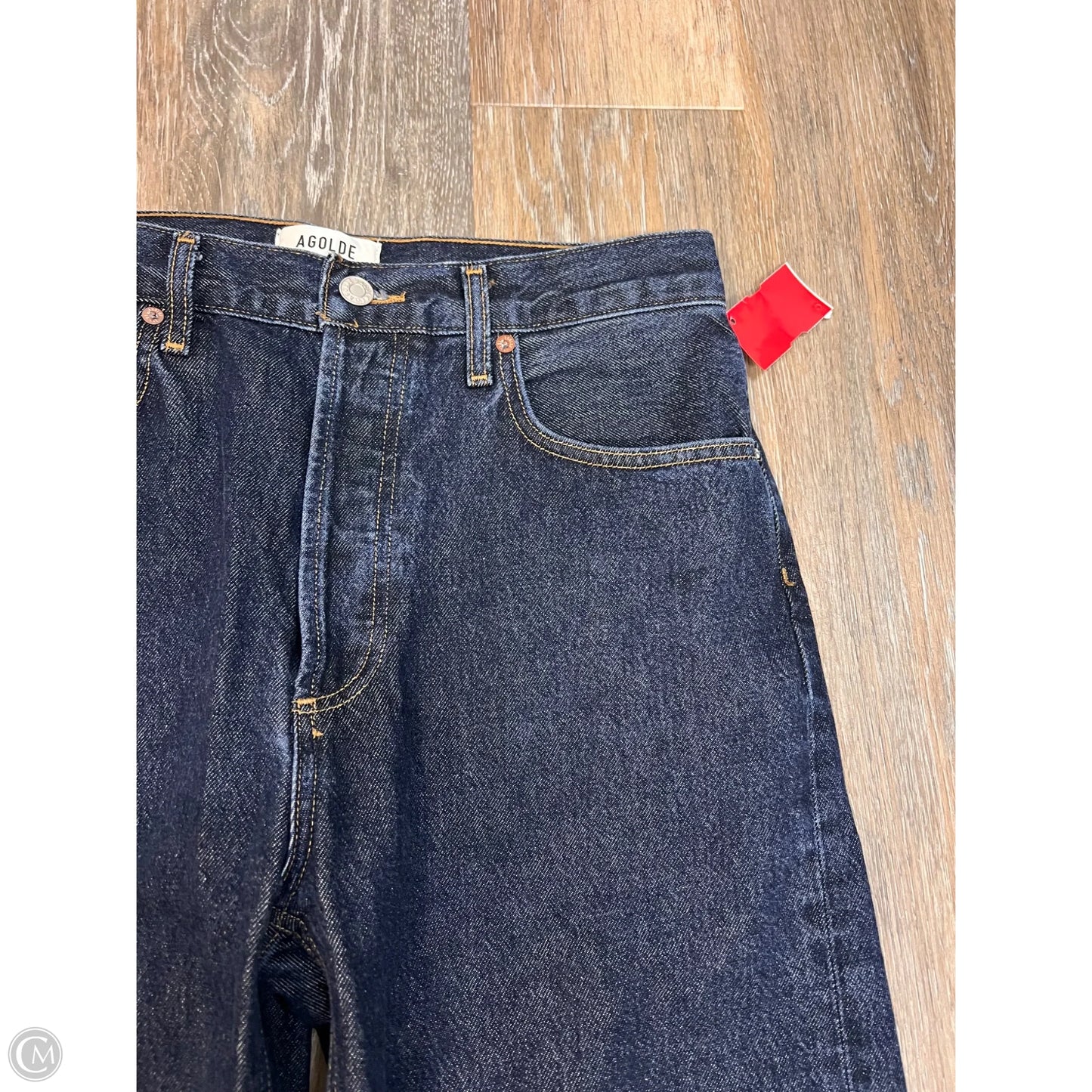 Jeans Straight By Agolde In Blue Denim, Size: 6/28