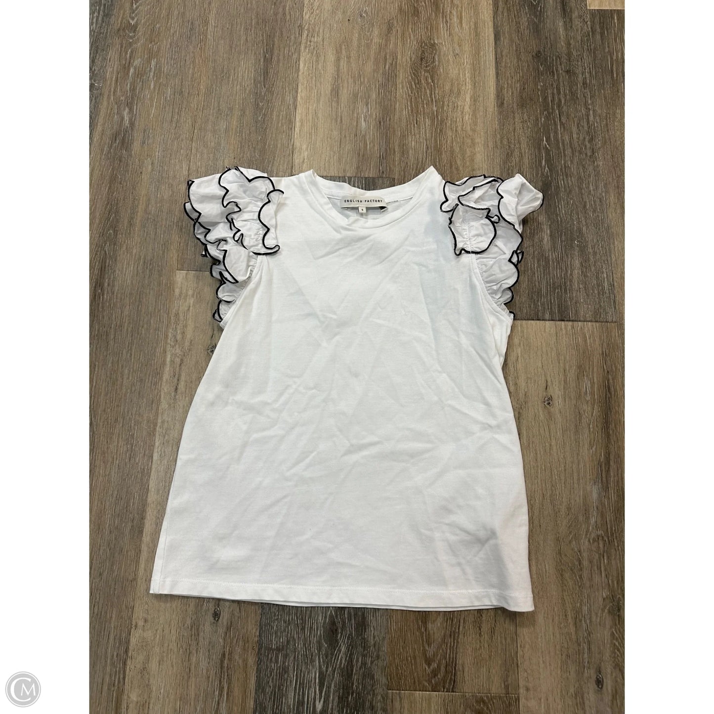 Blouse Short Sleeve By English Factory In White, Size: S