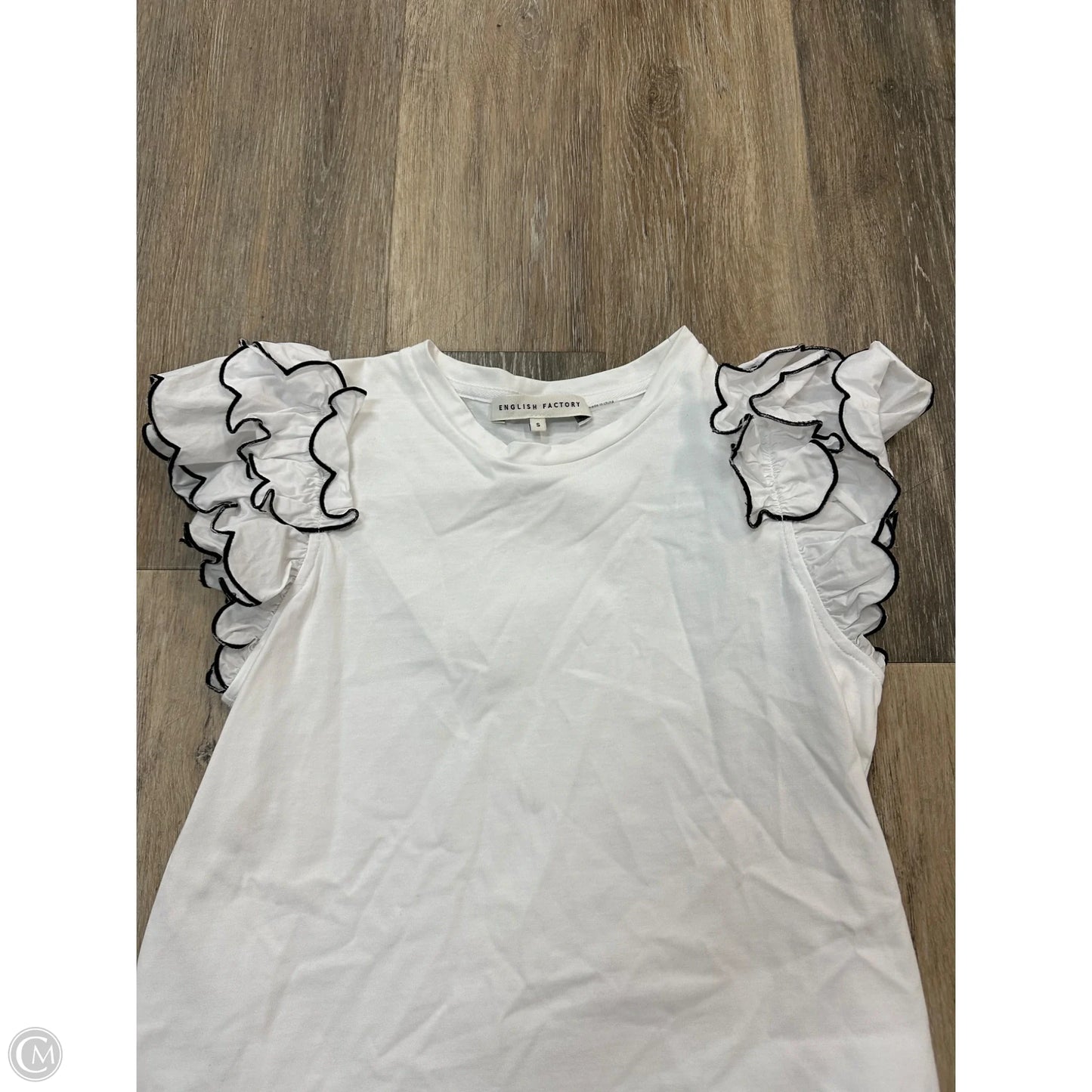 Blouse Short Sleeve By English Factory In White, Size: S