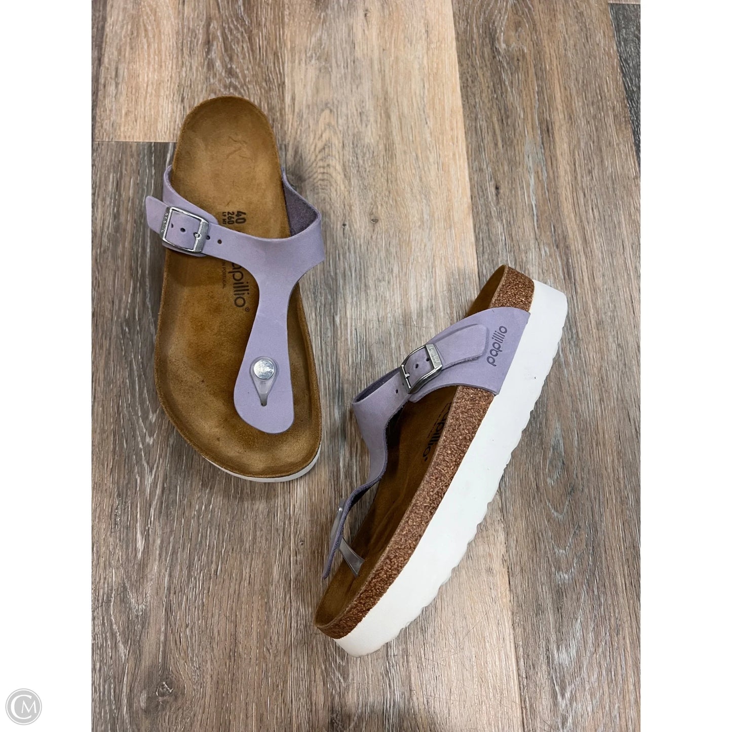 Sandals Flats By Birkenstock In Purple, Size: 9