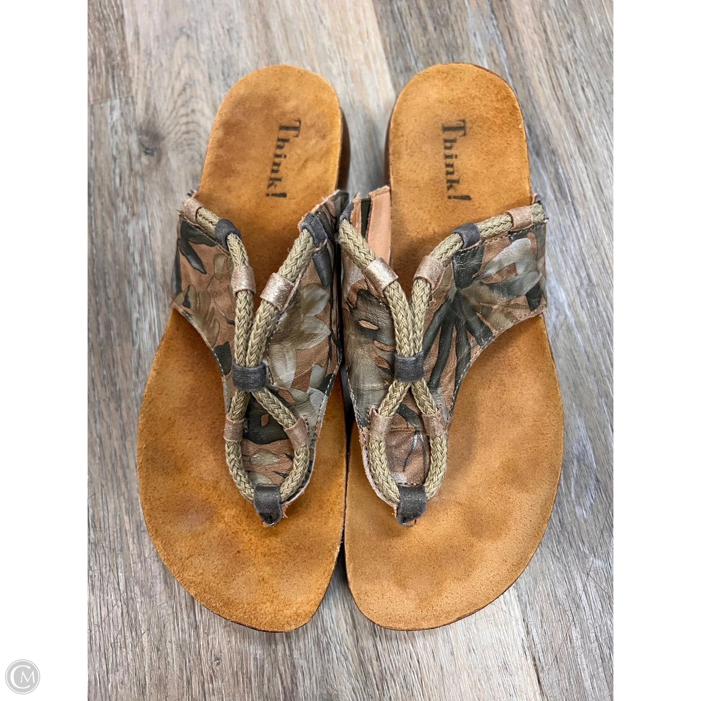 Sandals Flats By Think In Tan, Size: 9