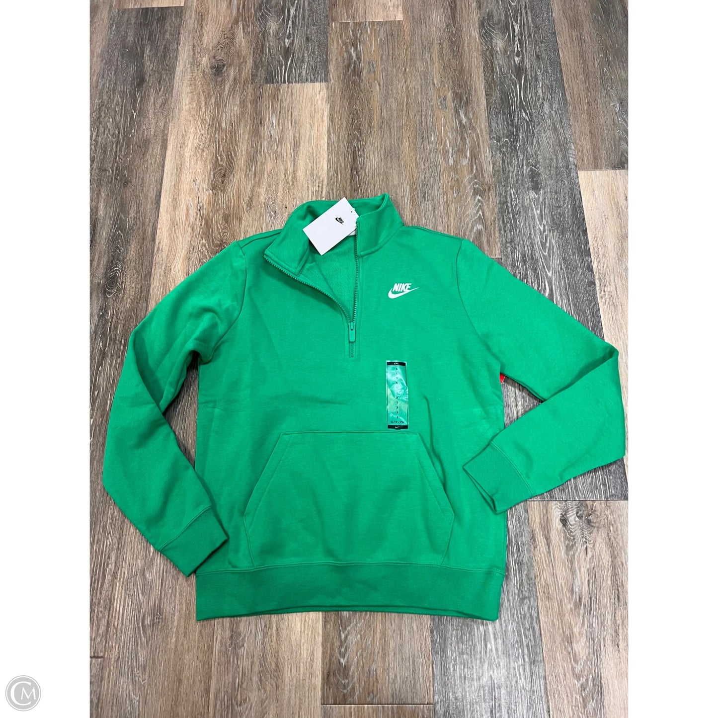 Athletic Sweatshirt Collar By Nike Apparel In Green, Size: S