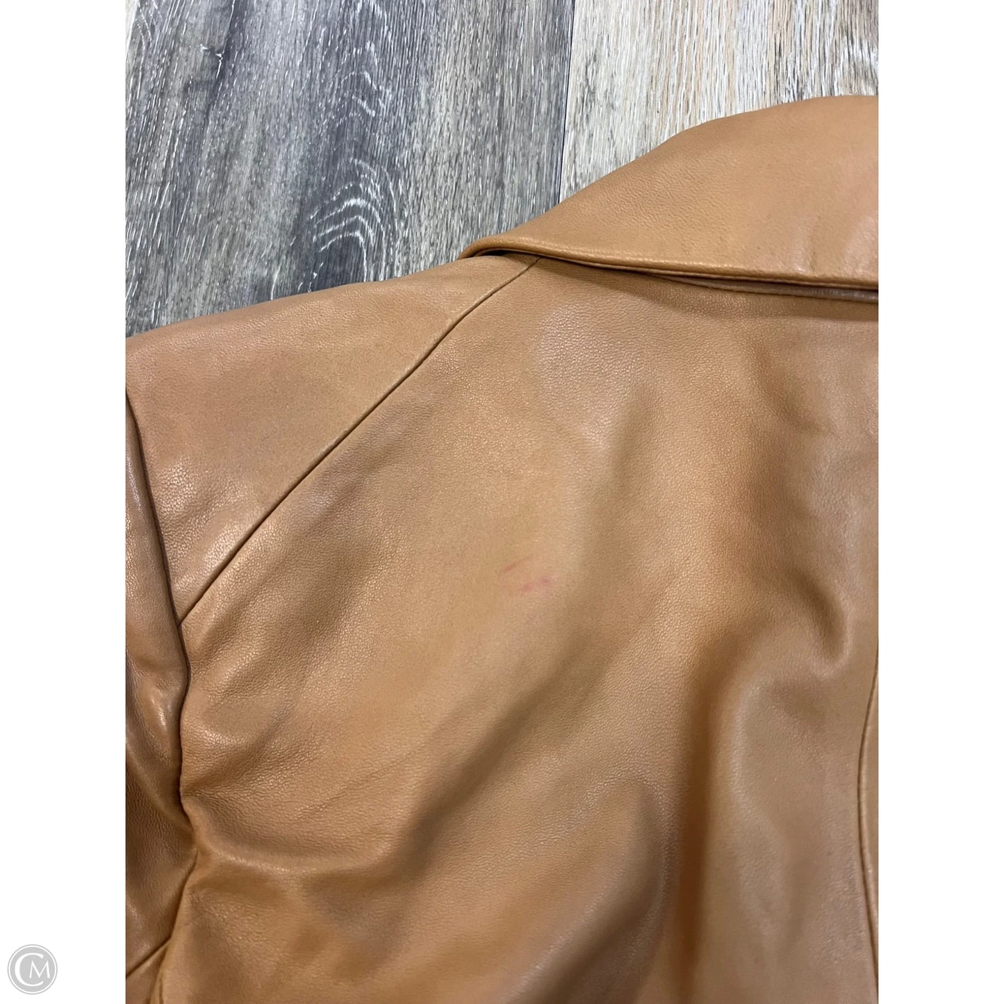 Jacket Leather By Veronica Beard In Tan, Size: 2
